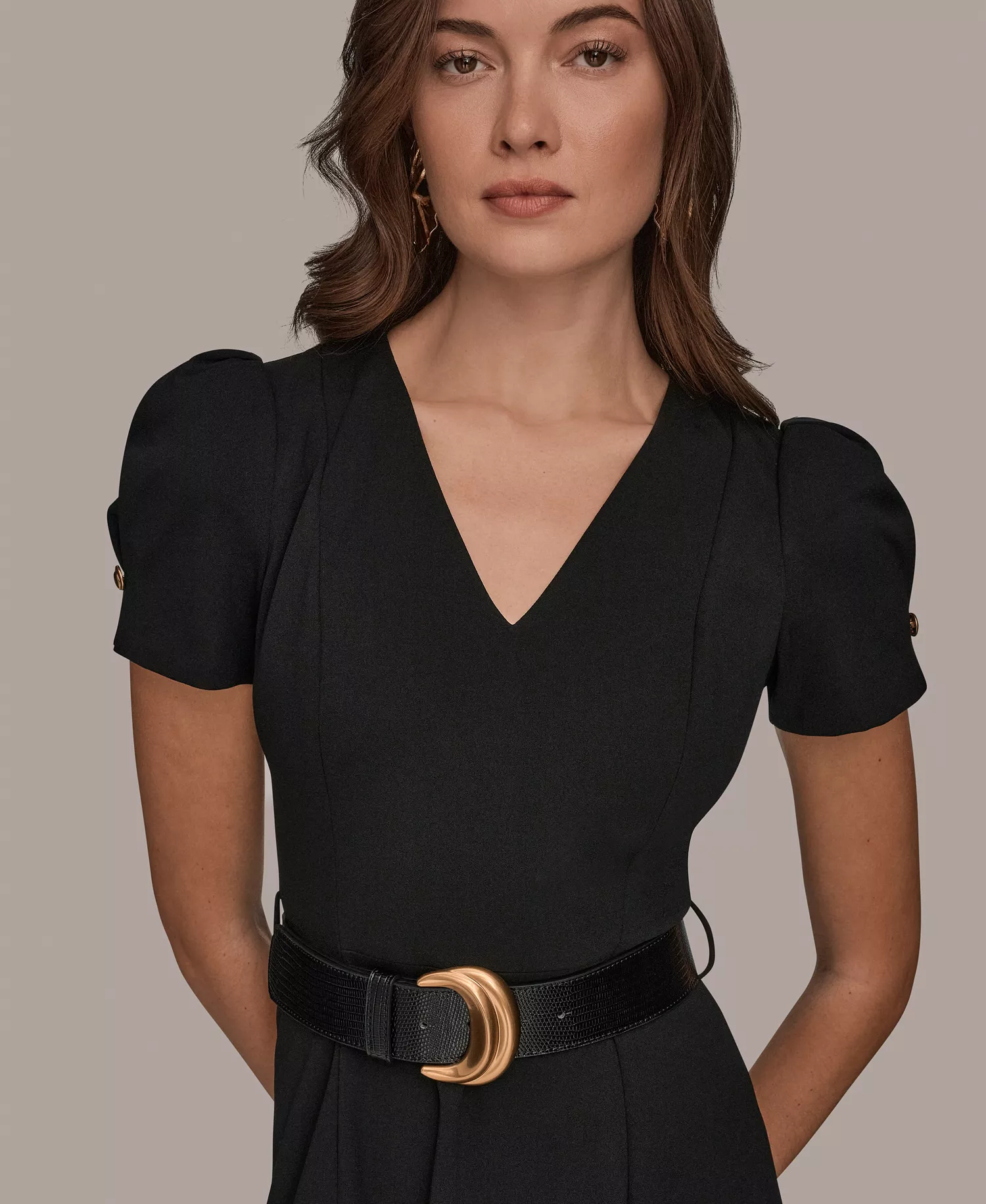 Women's A-Line Midi Dress - Black - 10