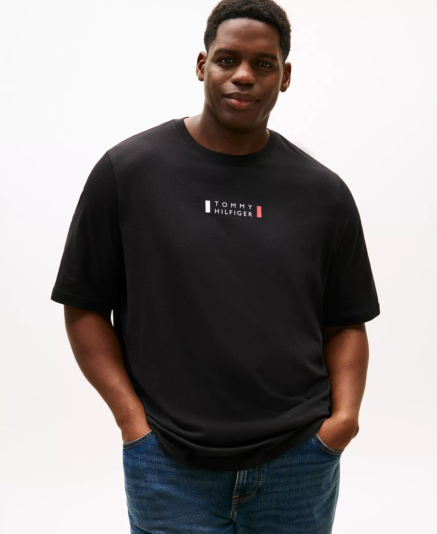 Men's Big & Tall Small Center Logo T-Shirt - Black - 2XLT