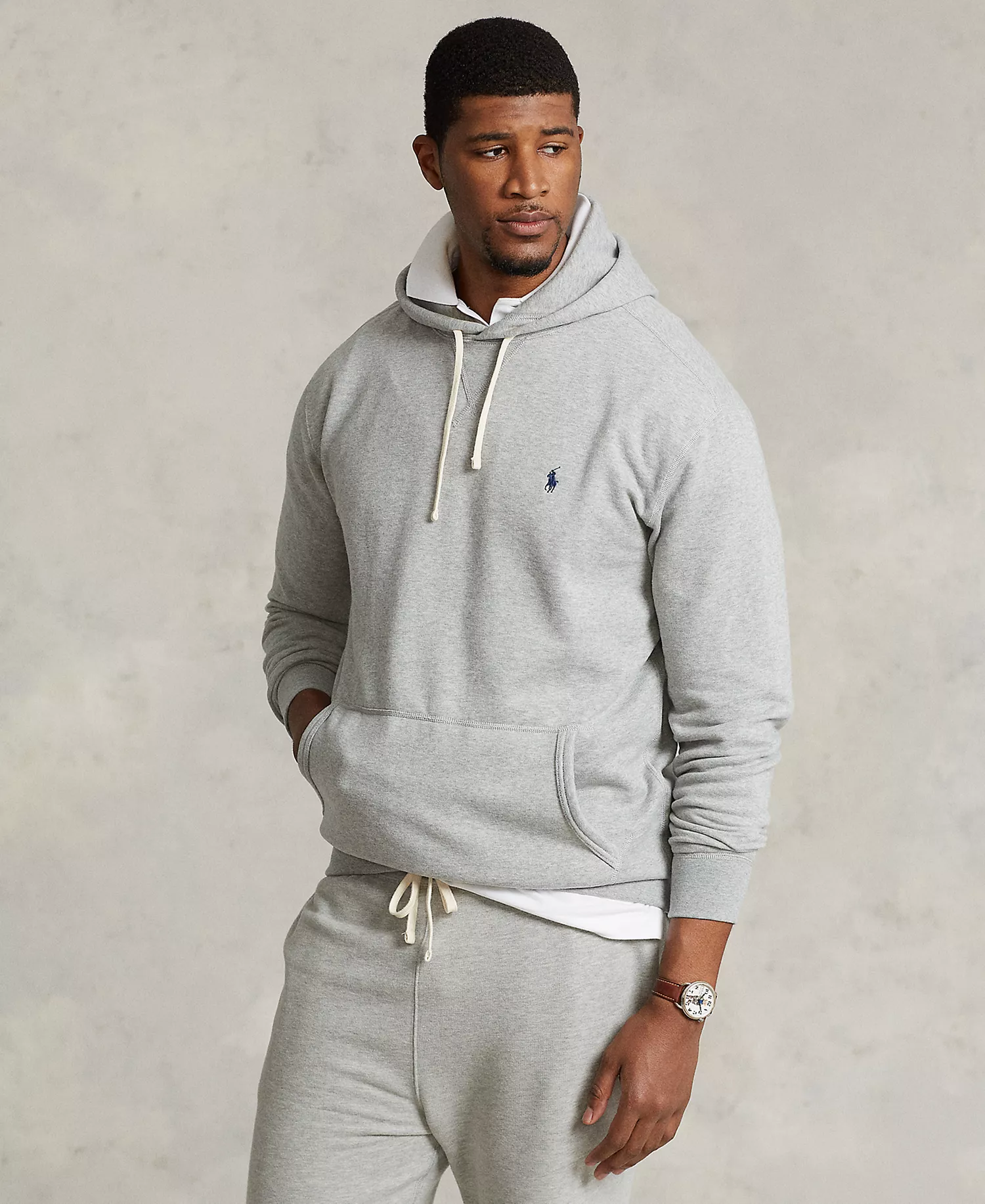 Men's Big & Tall Fleece Hoodie - Andover Heather - 2LT