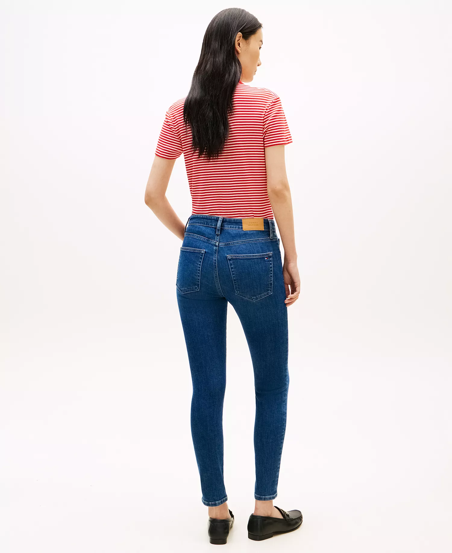 Women's Denim Dark Blue Skinny Ankle Jeans - Blue - 10