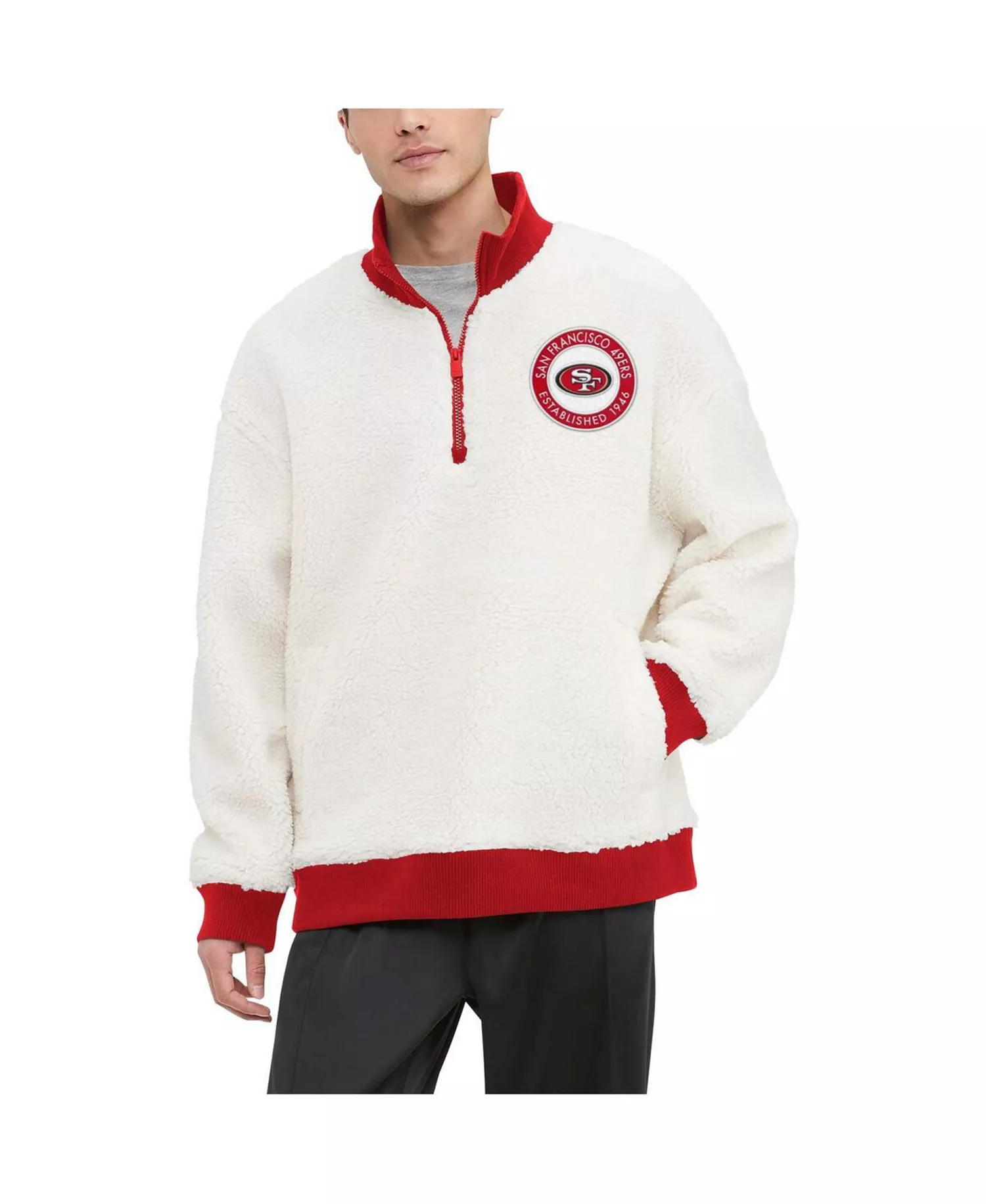 Men's Cream San Francisco 49ers Jordan Sherpa Quarter-Zip Sweatshirt - Cream - XL