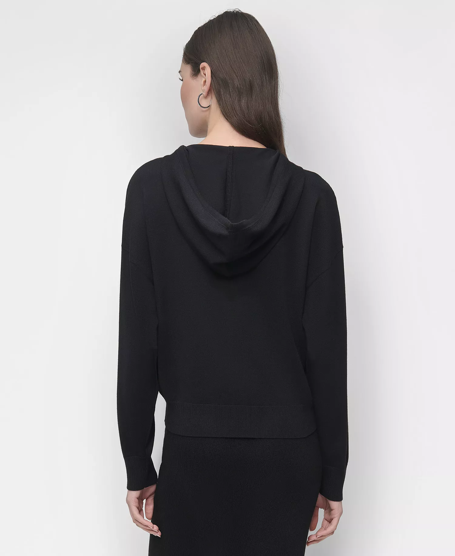 Women's Hooded Sweater  - Black - L