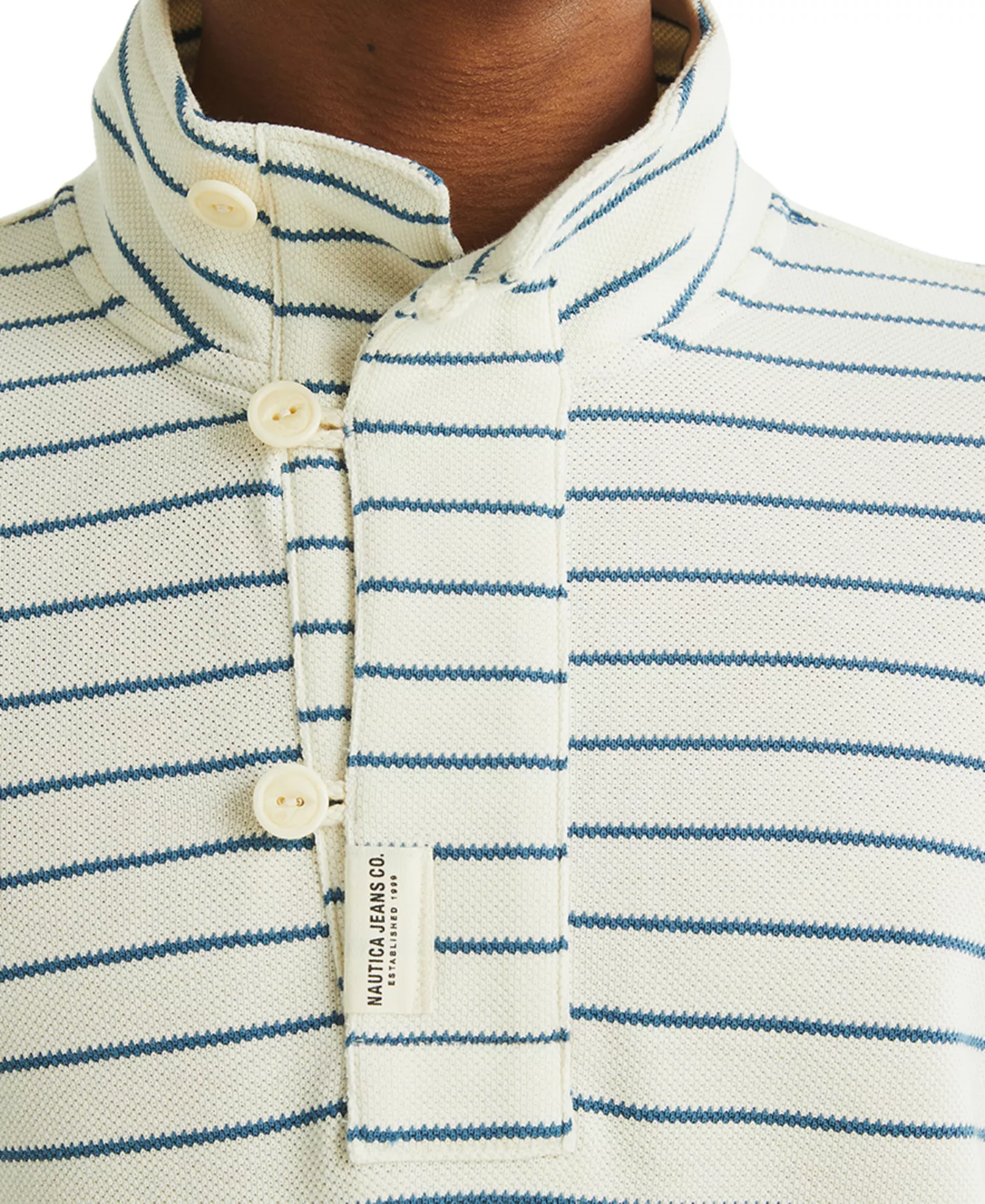 Men's Long Sleeve Striped Pullover Sweatshirt - White Cap - 2XL