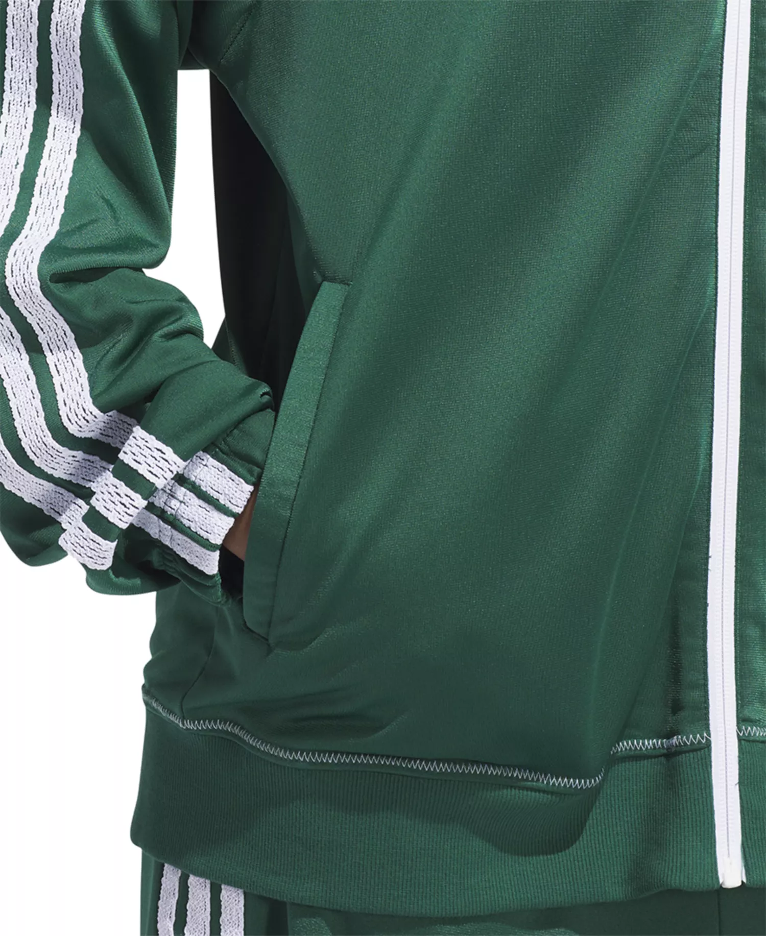 Women's Zip-Front Long-Sleeve Logo Track Jacket  - Collegiate Green - L