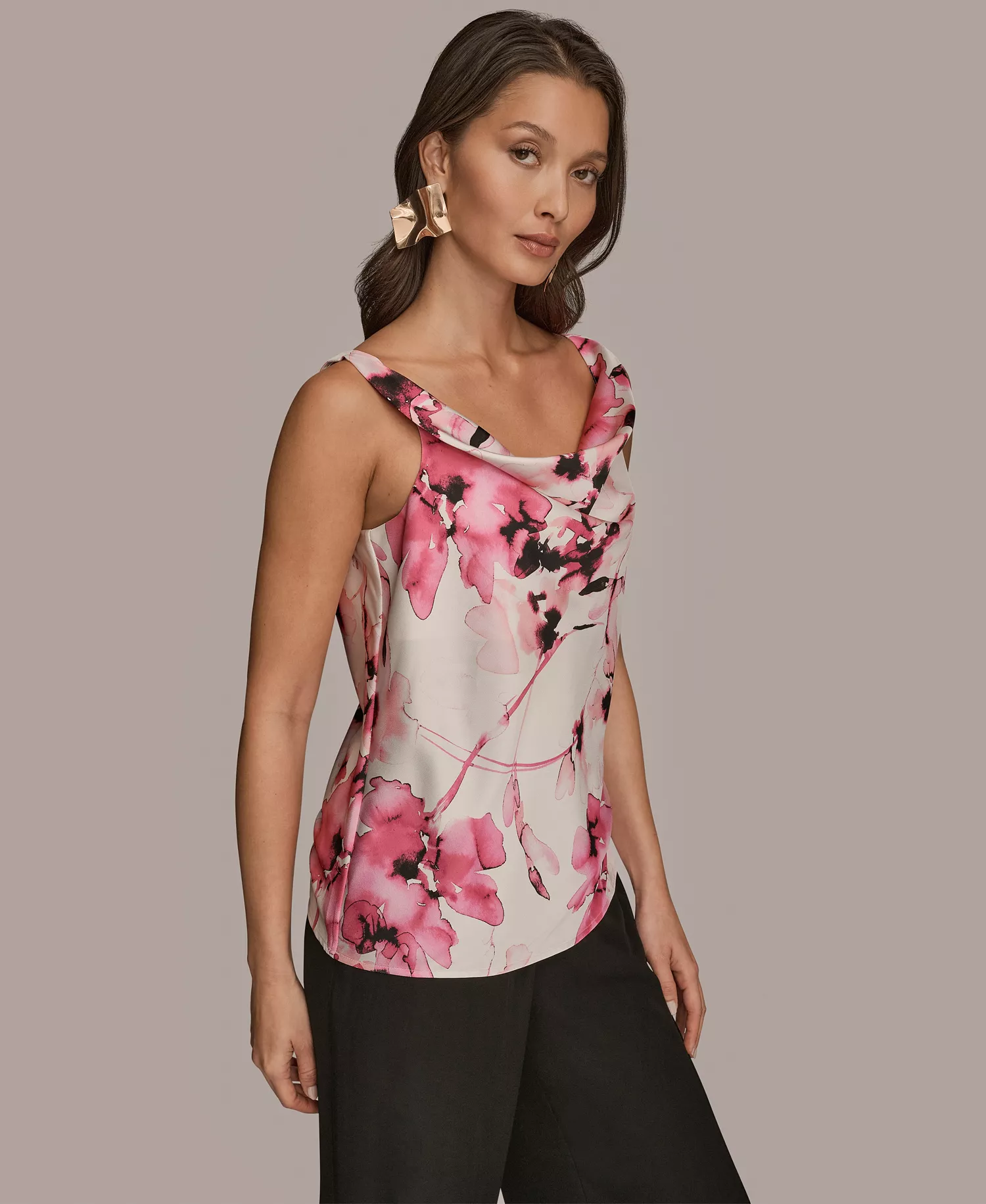 Women's Twist Shoulder Camisole Top - Bimini Multi - L