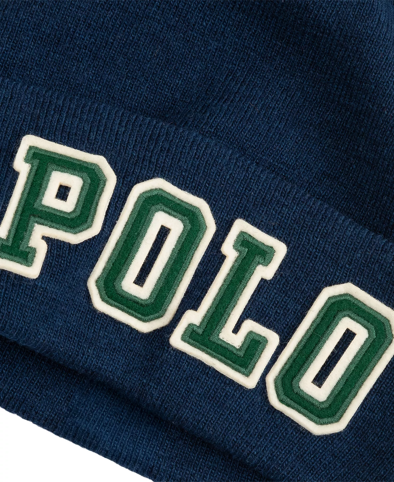 Men's Polo Patch Beanie Hat - Navy - ONE SIZE