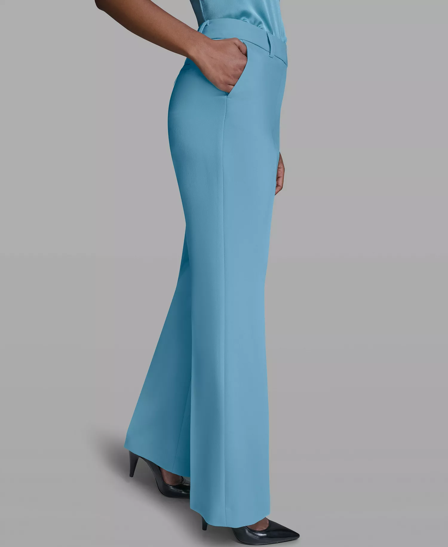 Women's Mid-Rise Wide-Leg Pants - Aqua Mist - 0