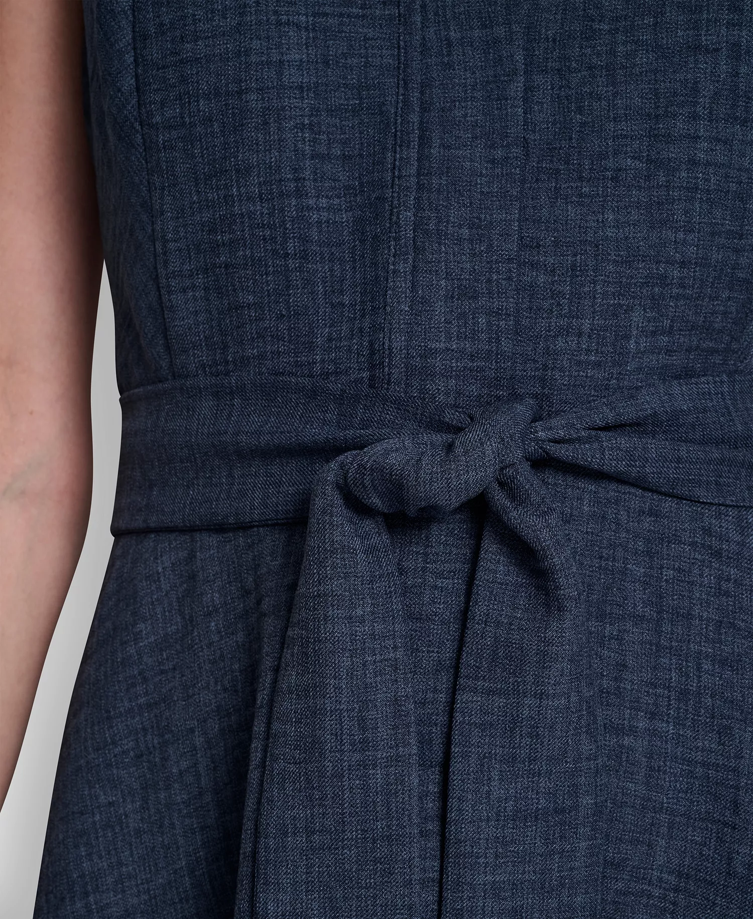 Women's Sleeveless Button-Front Shirt Dress - Denim - 10