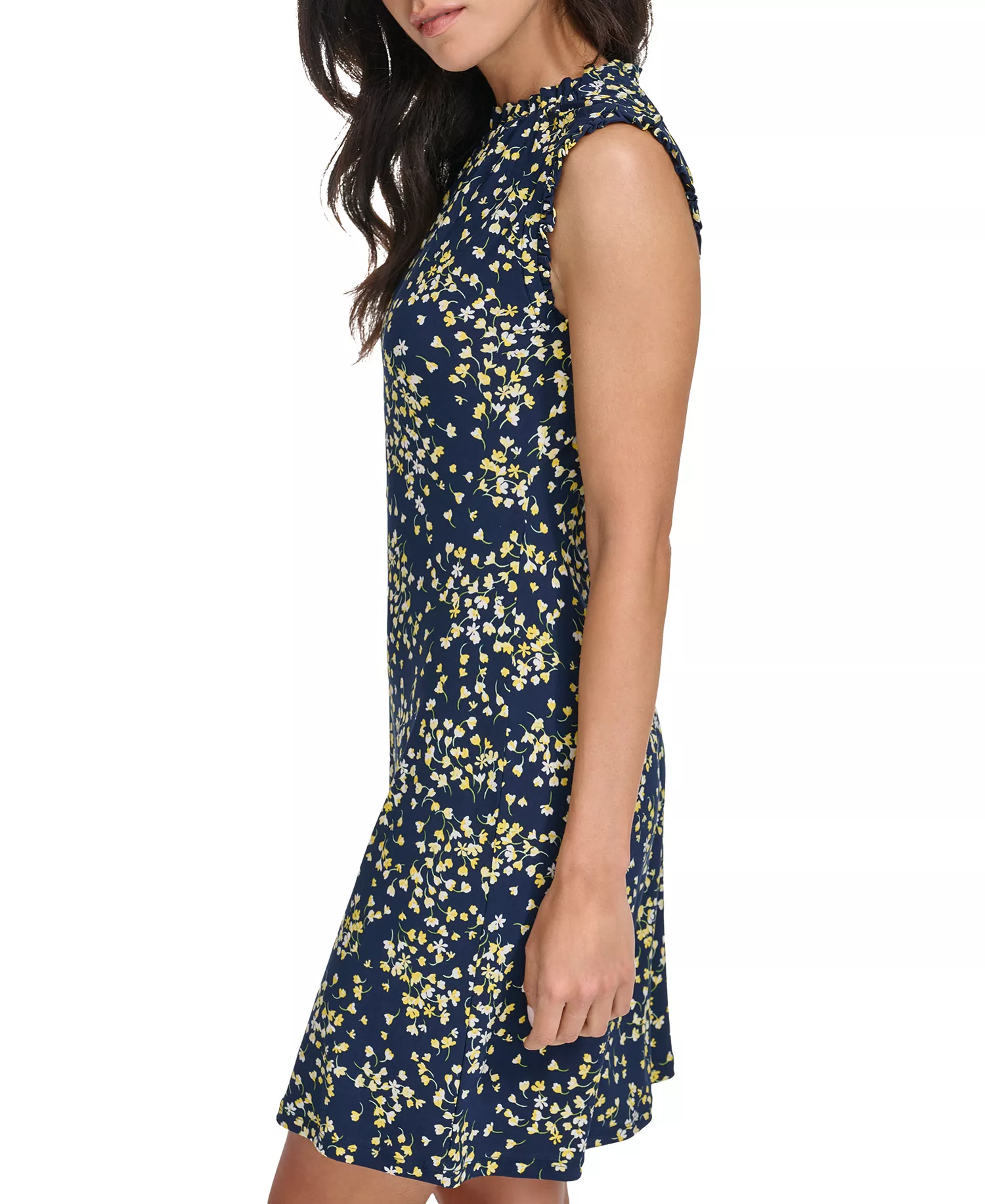 Women's Floral-Print Round-Neck Dress - Skycap/sns - 10