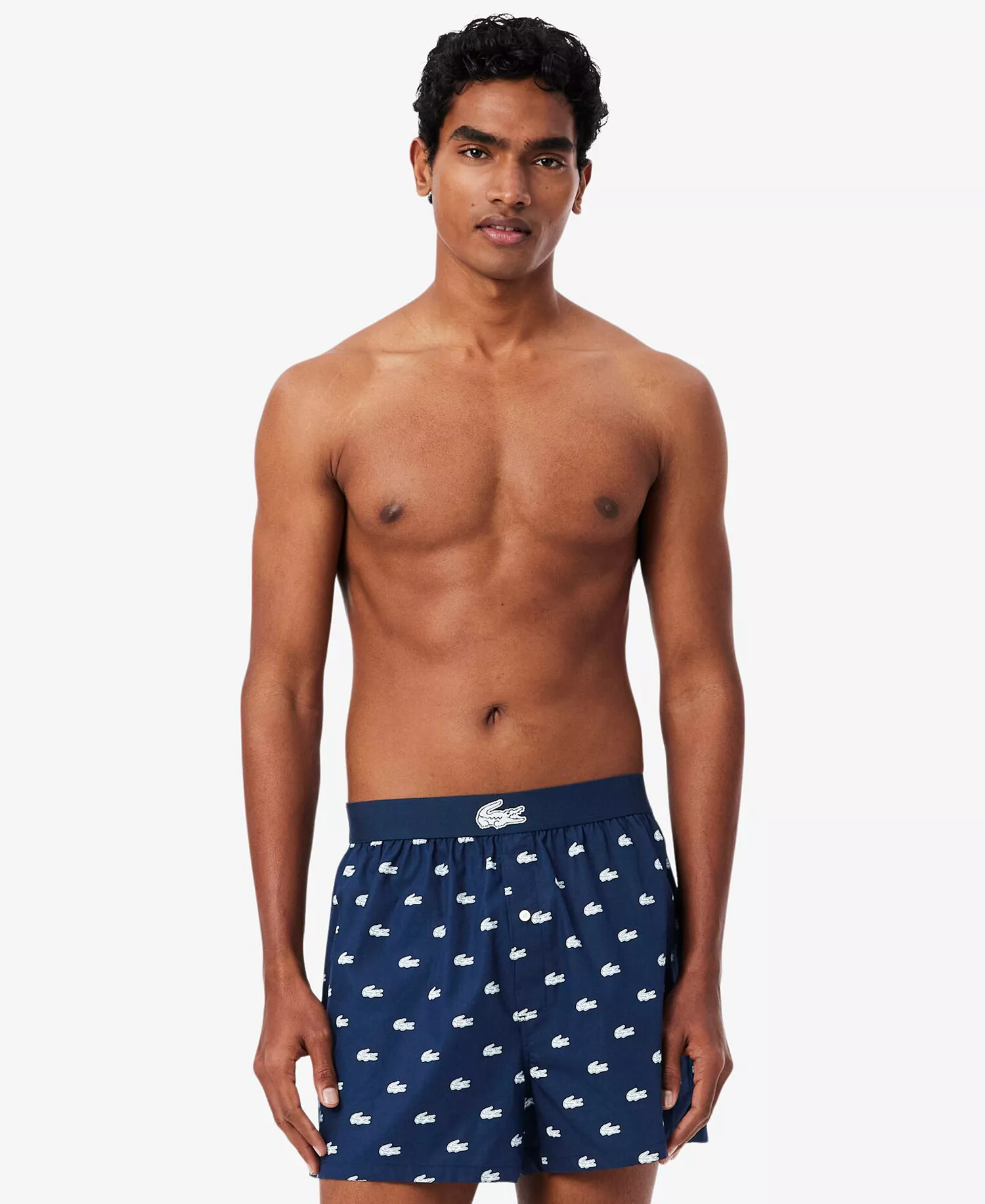 Men's Miami Regular-Fit Open Woven Boxers, 3-Pack - Navy Blue/White/Green - L