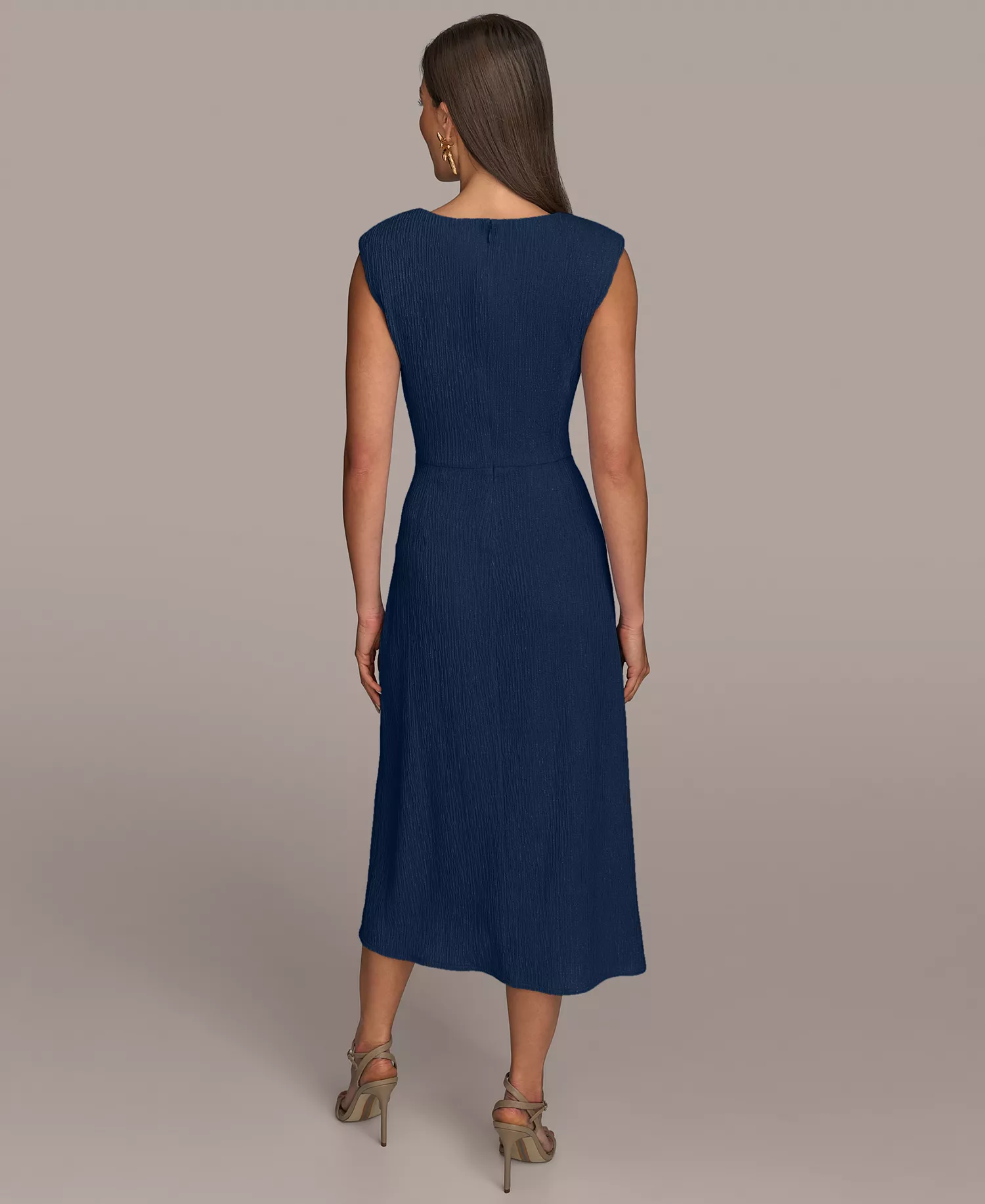 Women's Side-Ruched Midi Dress - Nightfall - 10