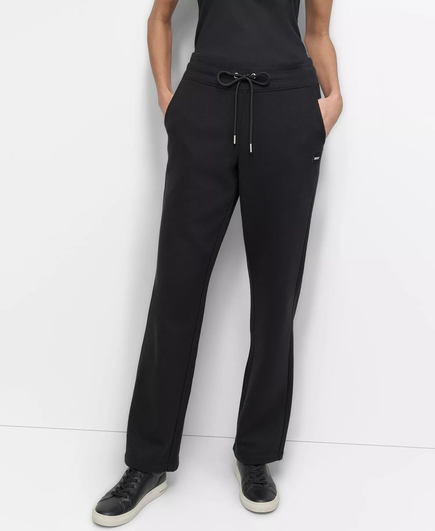 Women's Tonal Logo Patch Relaxed Fit Track Pants - Black - XL