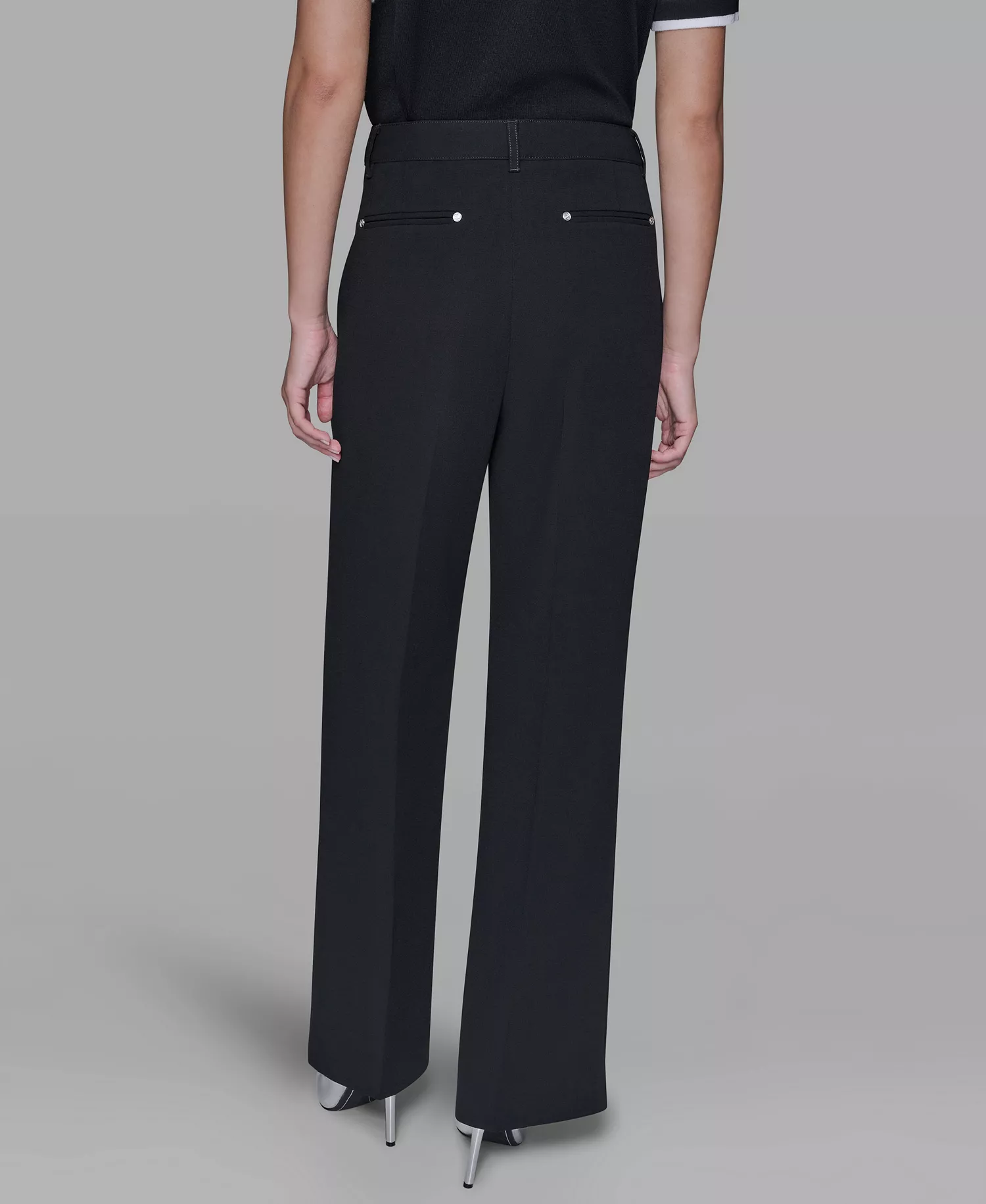 Women's Mid Rise Straight Leg Pants - Black - 10