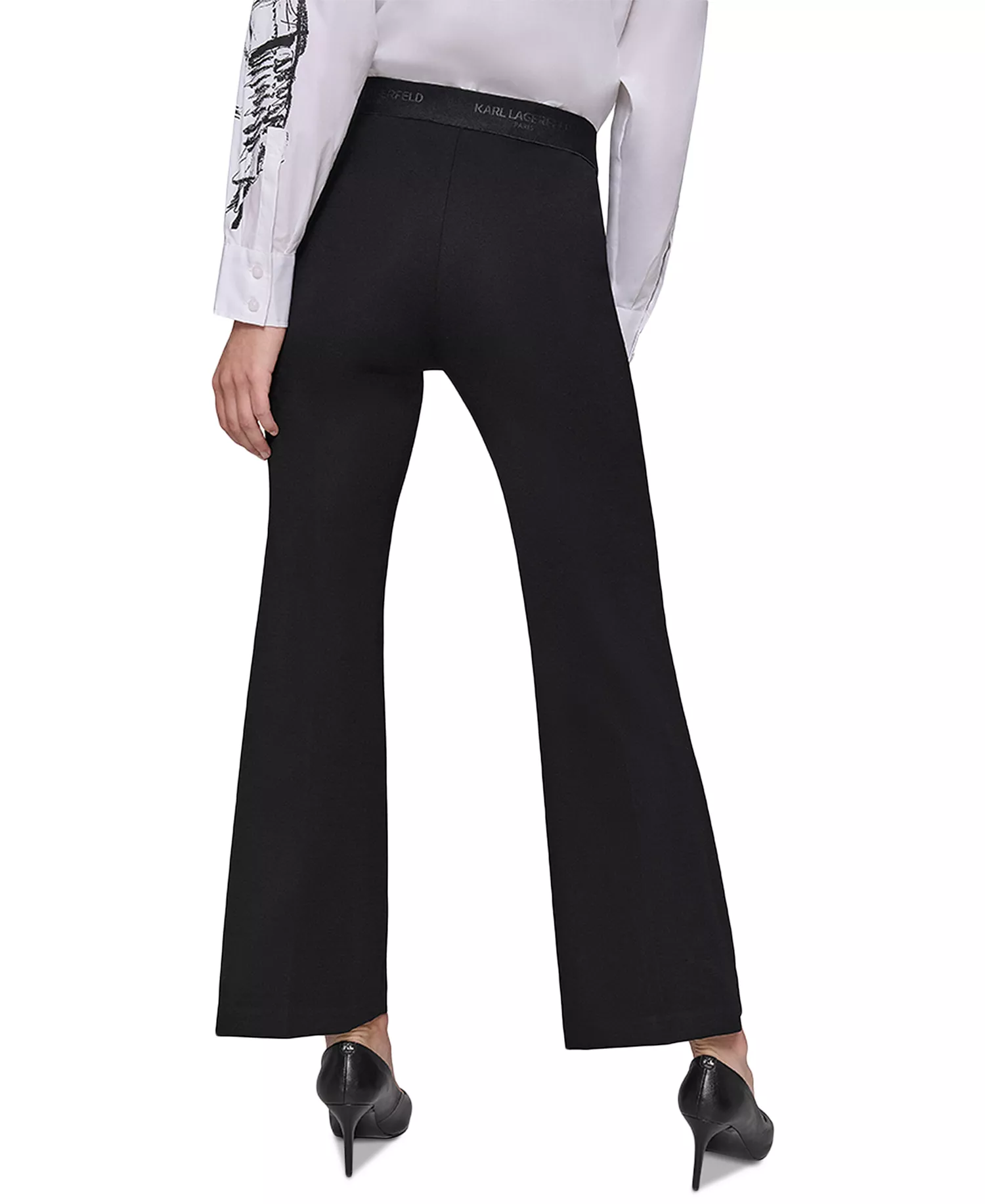 Women's Pull-On Boot-Cut Pants - Black - L