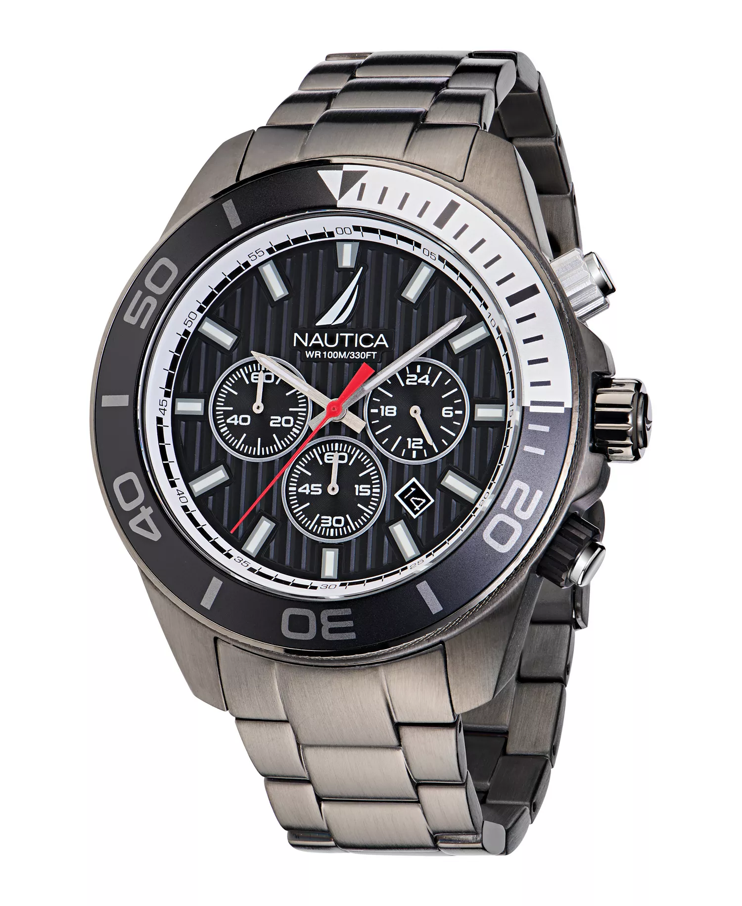 Men's Chronograph Silver-Tone Stainless Steel Watch, 48mm - Silver-Tone - NO SIZE