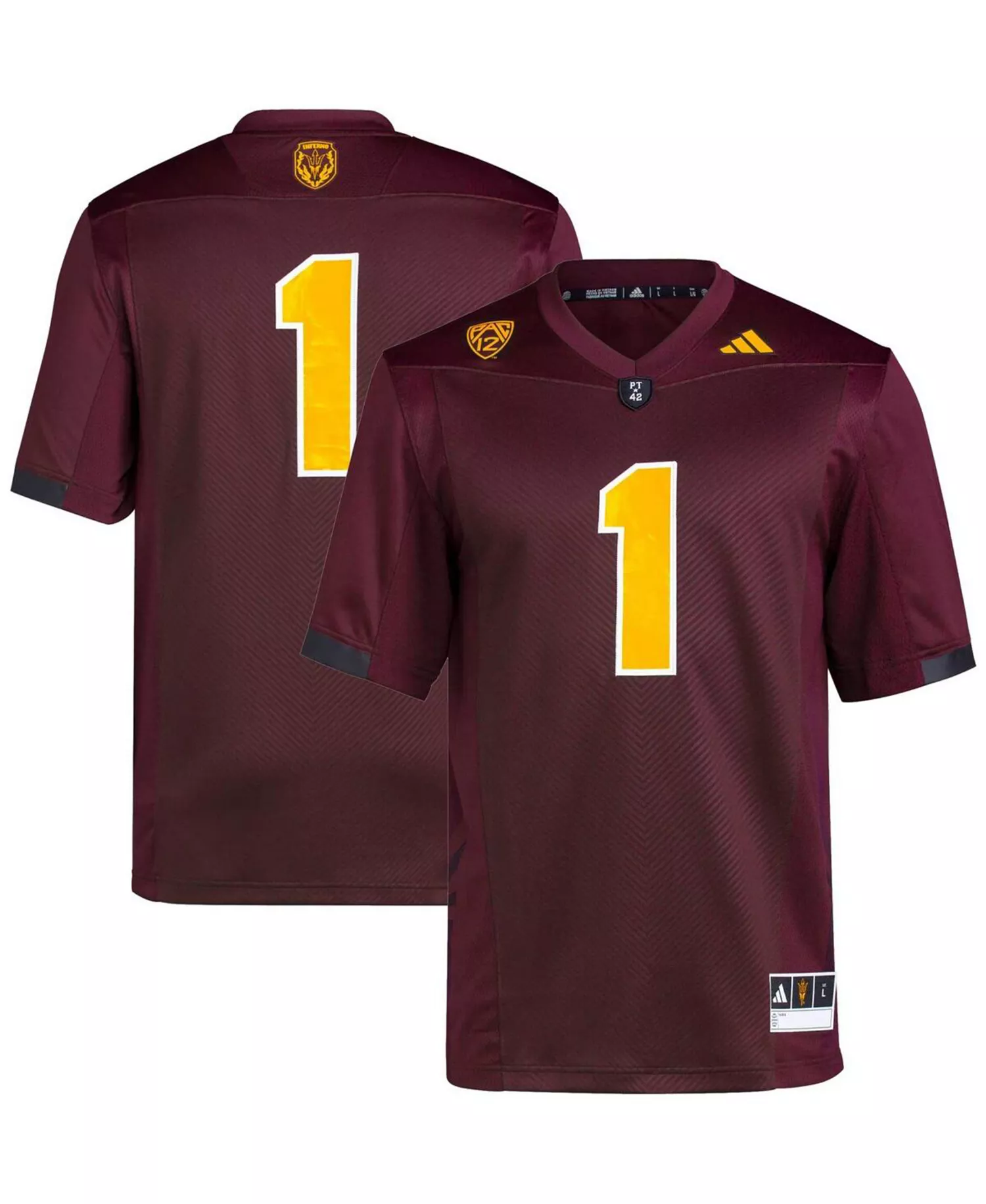 Men's #1 Maroon Arizona State Sun Devils Premier Football Jersey - Maroon - L