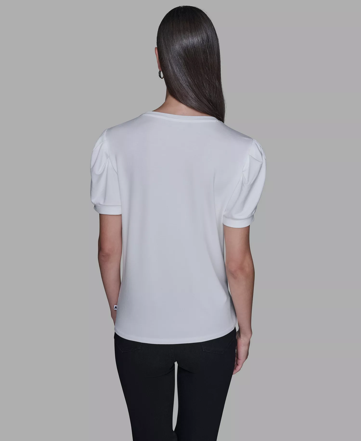 Women's Puff Short-Sleeve Top - Soft White - L