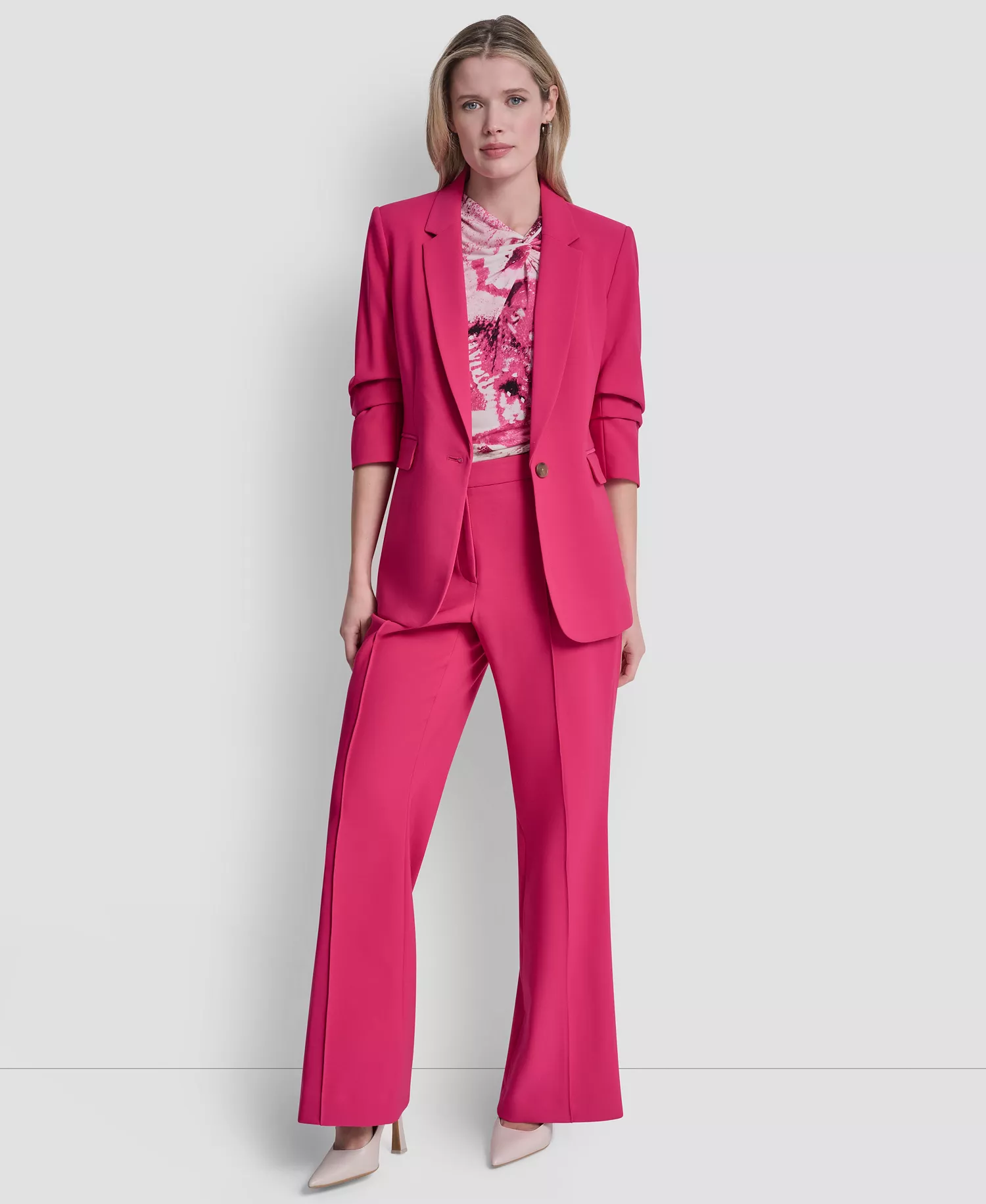 Women's Tech Tailoring Essex Ankle Trousers and Tech Tailoring 1-Button Blazer - Hot Pink - 0