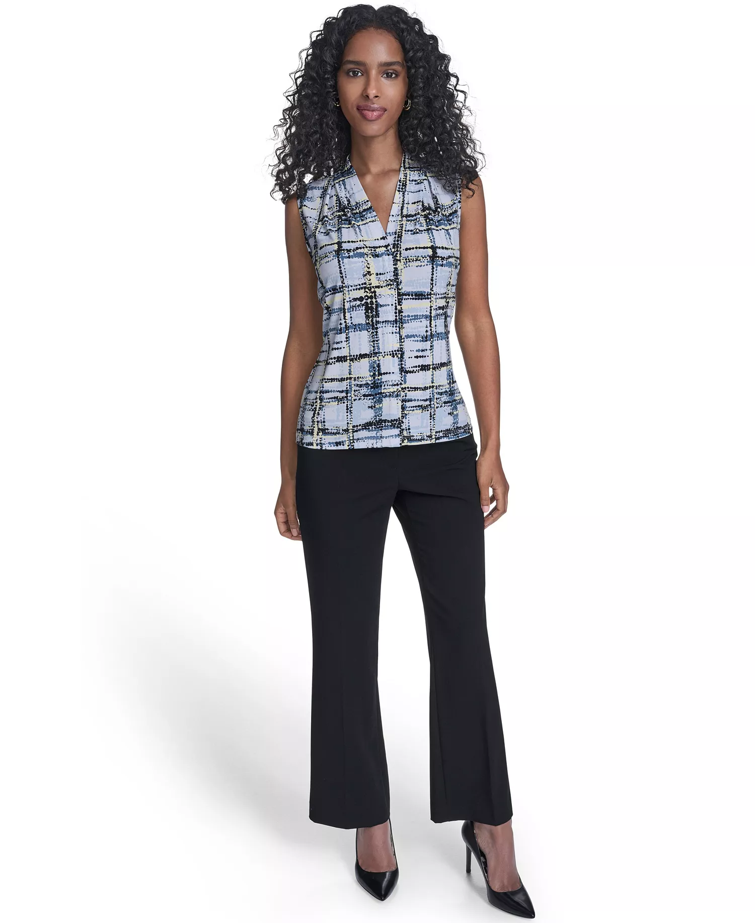 Petite Printed V-Neck Sleeveless Top - Zen Multi - P/L