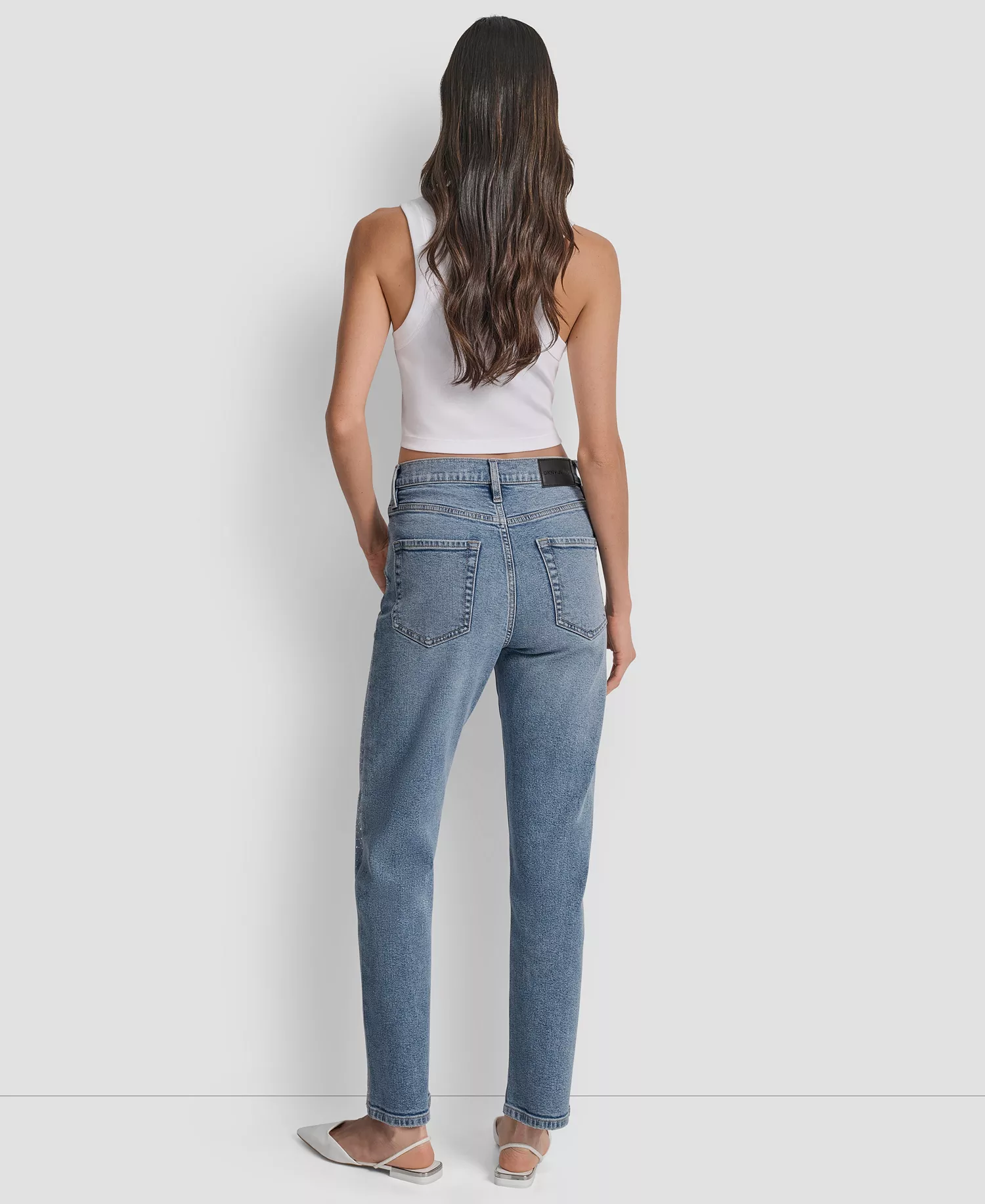 Women's High Rise Straight Fit Embellished Jeans - Jasper - 24