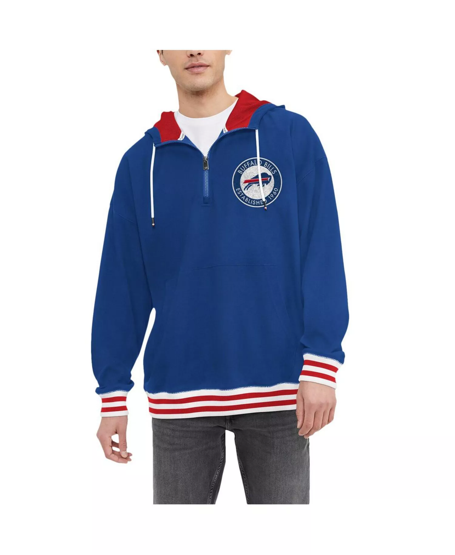 Men's Royal Buffalo Bills Aaron Quarter-Zip Hoodie - Royal - L