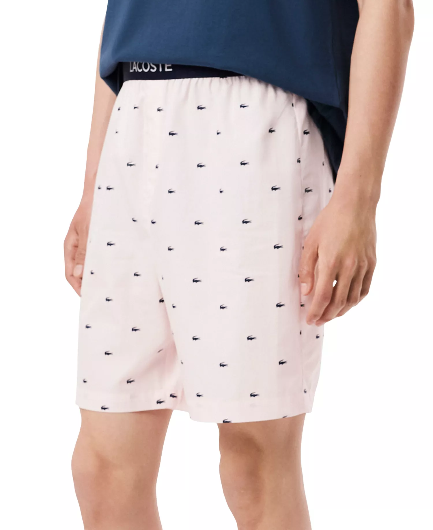 Men's Loungewear Croc Print Pajama Shorts - Flamingo/navy Blue - M