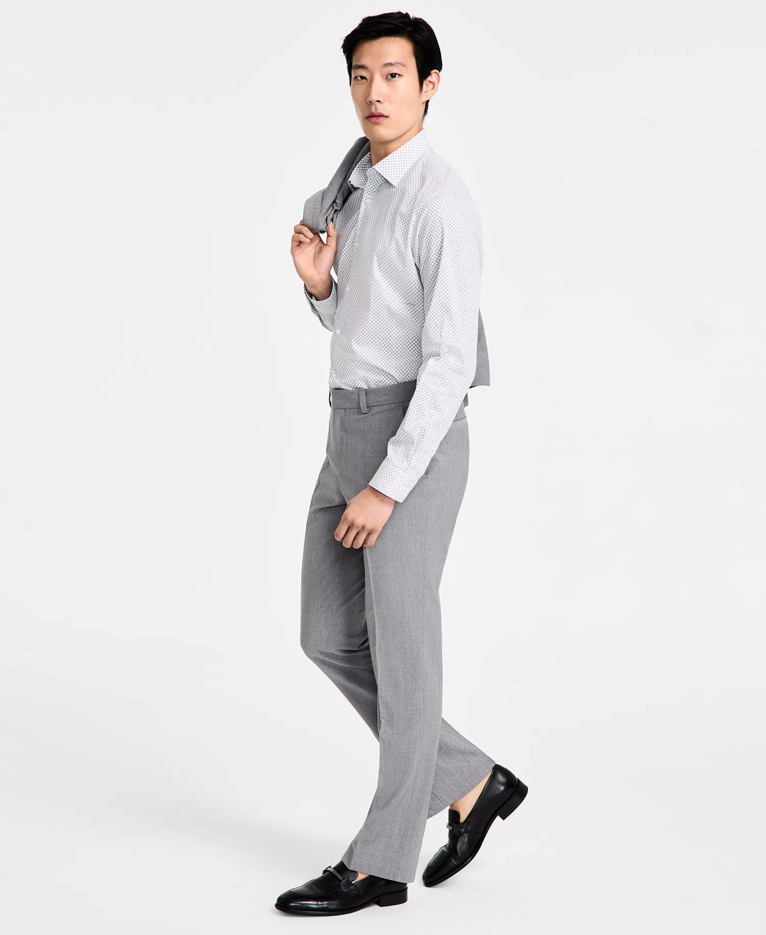 Men's Modern-Fit Wool Blend Suit Separate Pant - CLOSE OUT! - Grey - 36R
