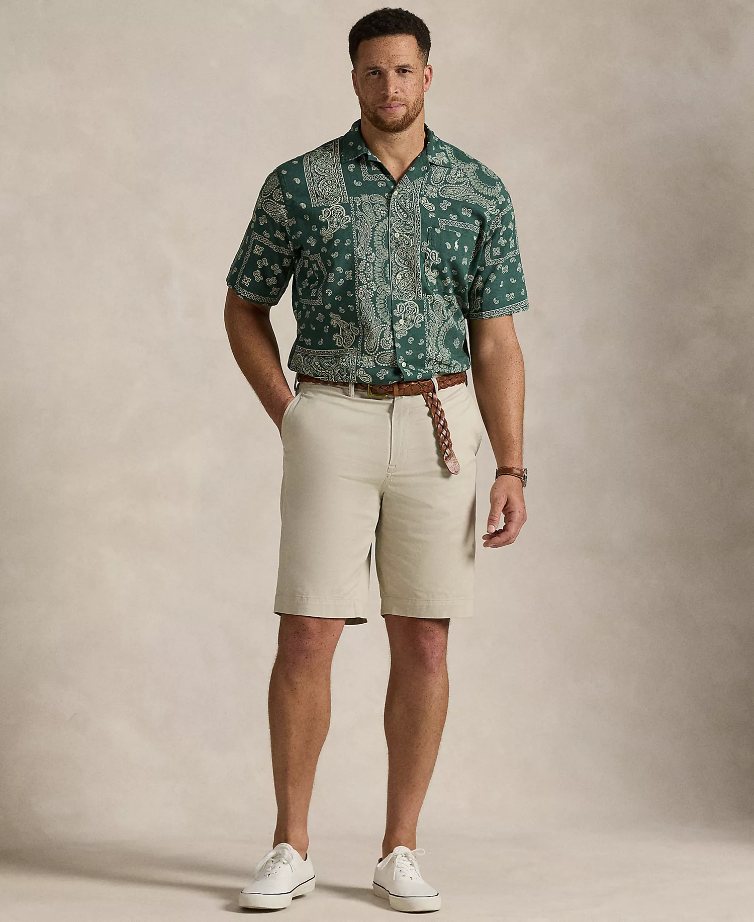 Men's Big & Tall Stretch Classic-Fit Chino Shorts - Classic Stone - 38T