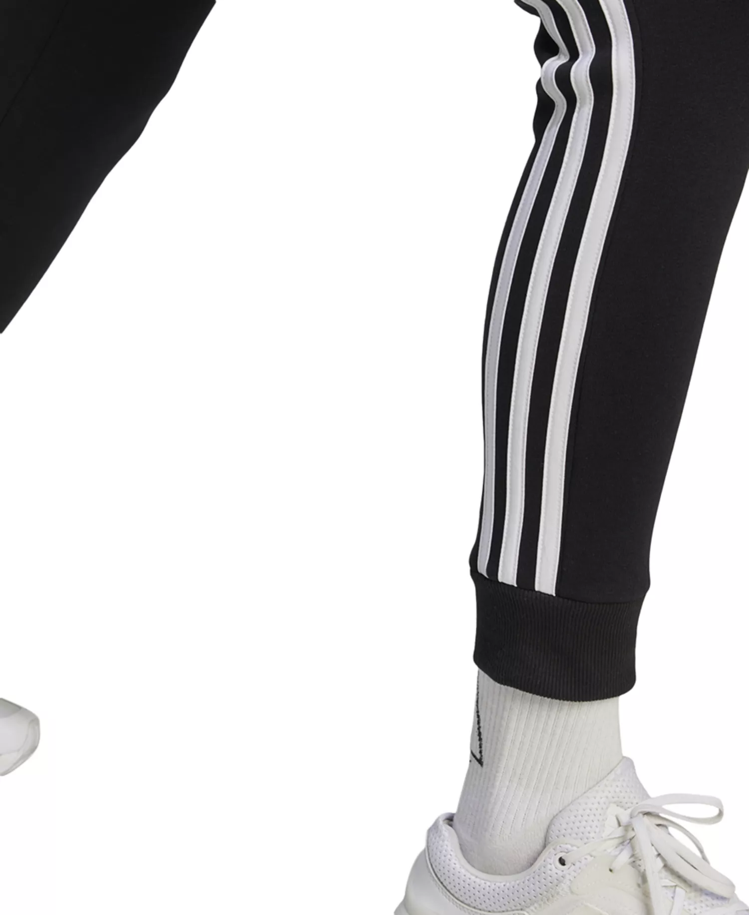 Women's 3-Stripe Cotton Fleece Sweatpant Jogger - Black/white - XS