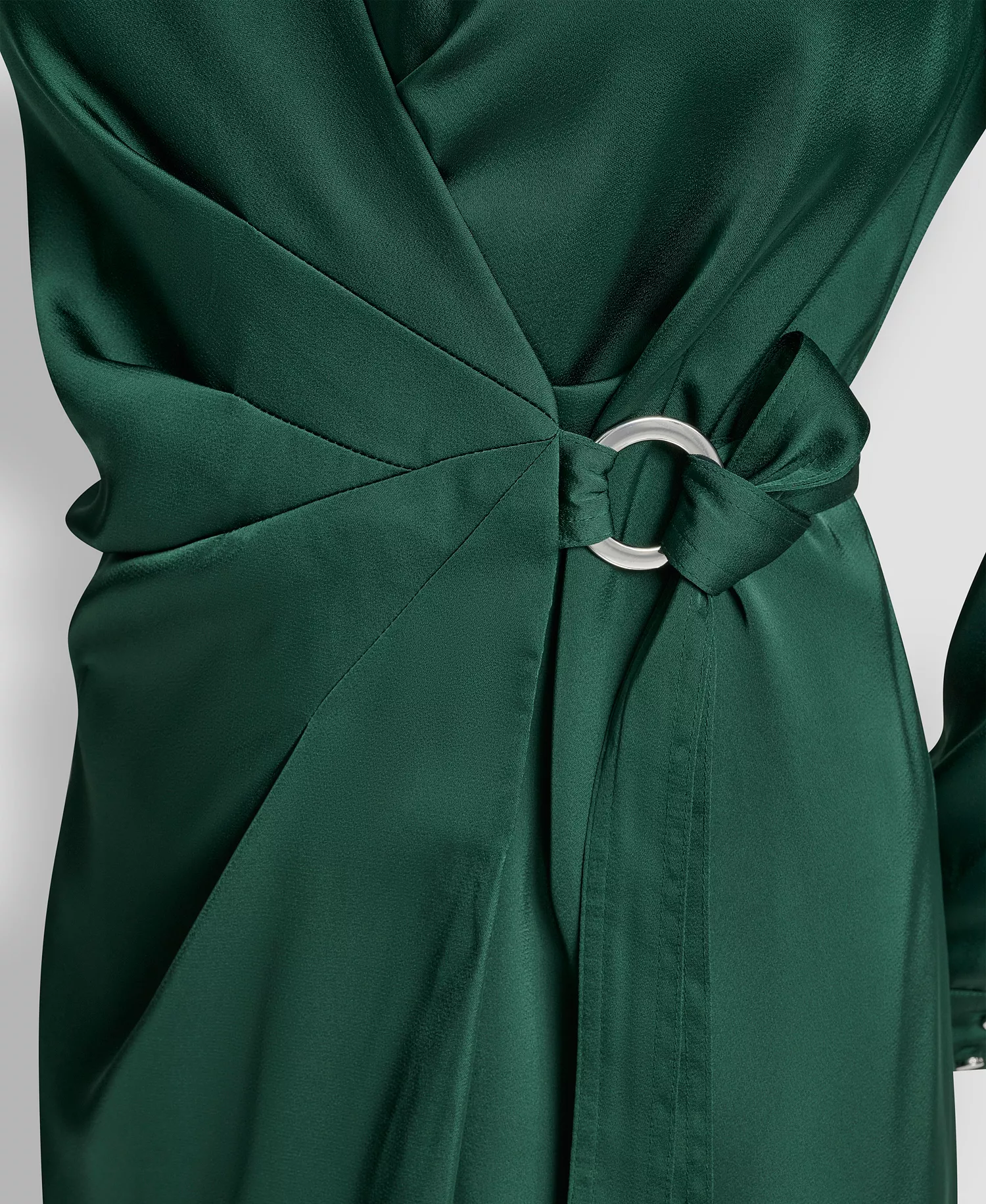 Women's Long Sleeve Surplice Midi Wrap Dress - Pine Grove - 16