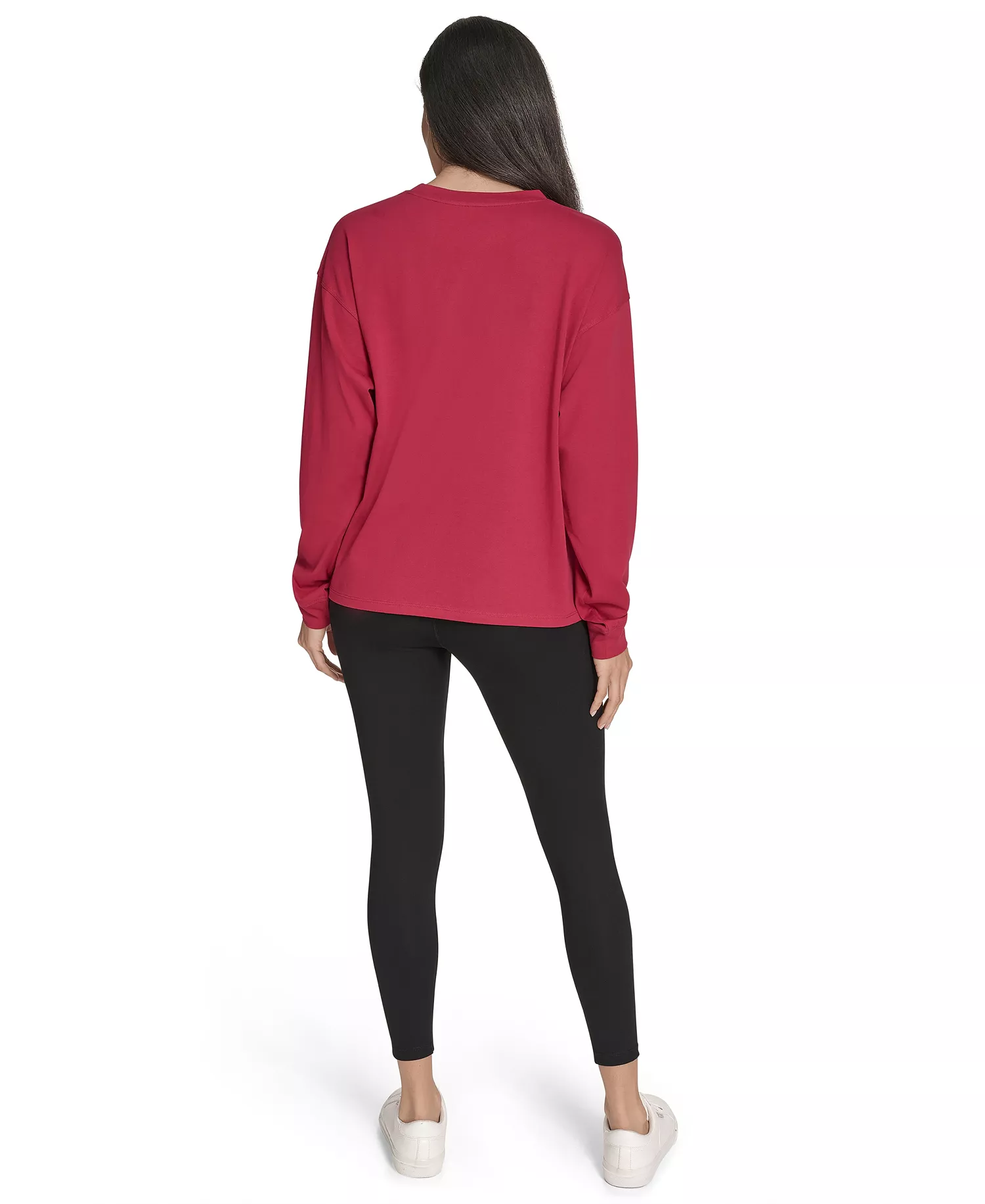 Women's Long-Sleeve Crew Neck T-Shirt - Otherworld Red - XS