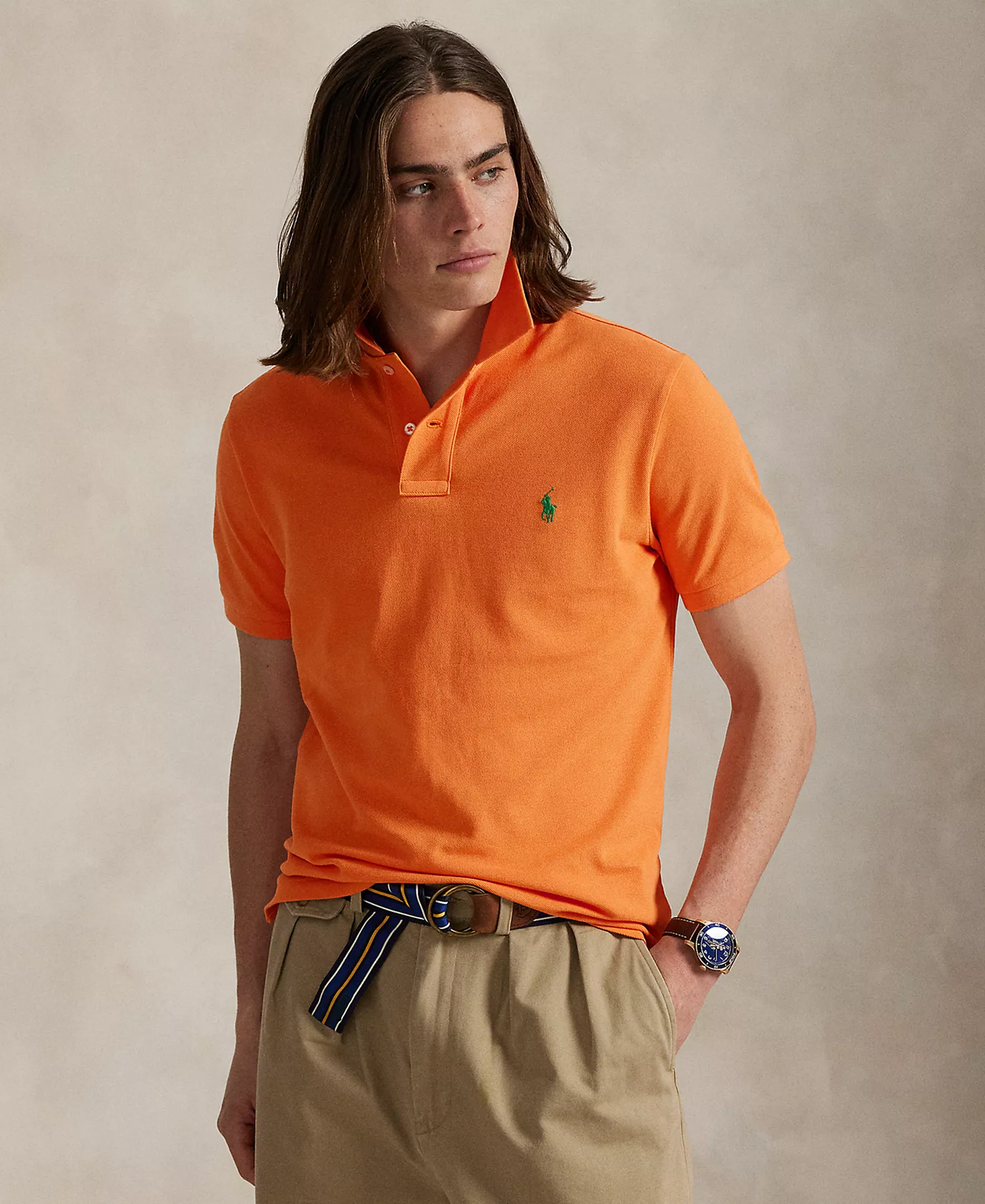 Men's Classic-Fit Cotton Polo Shirt - Bedford Orange - 2XL