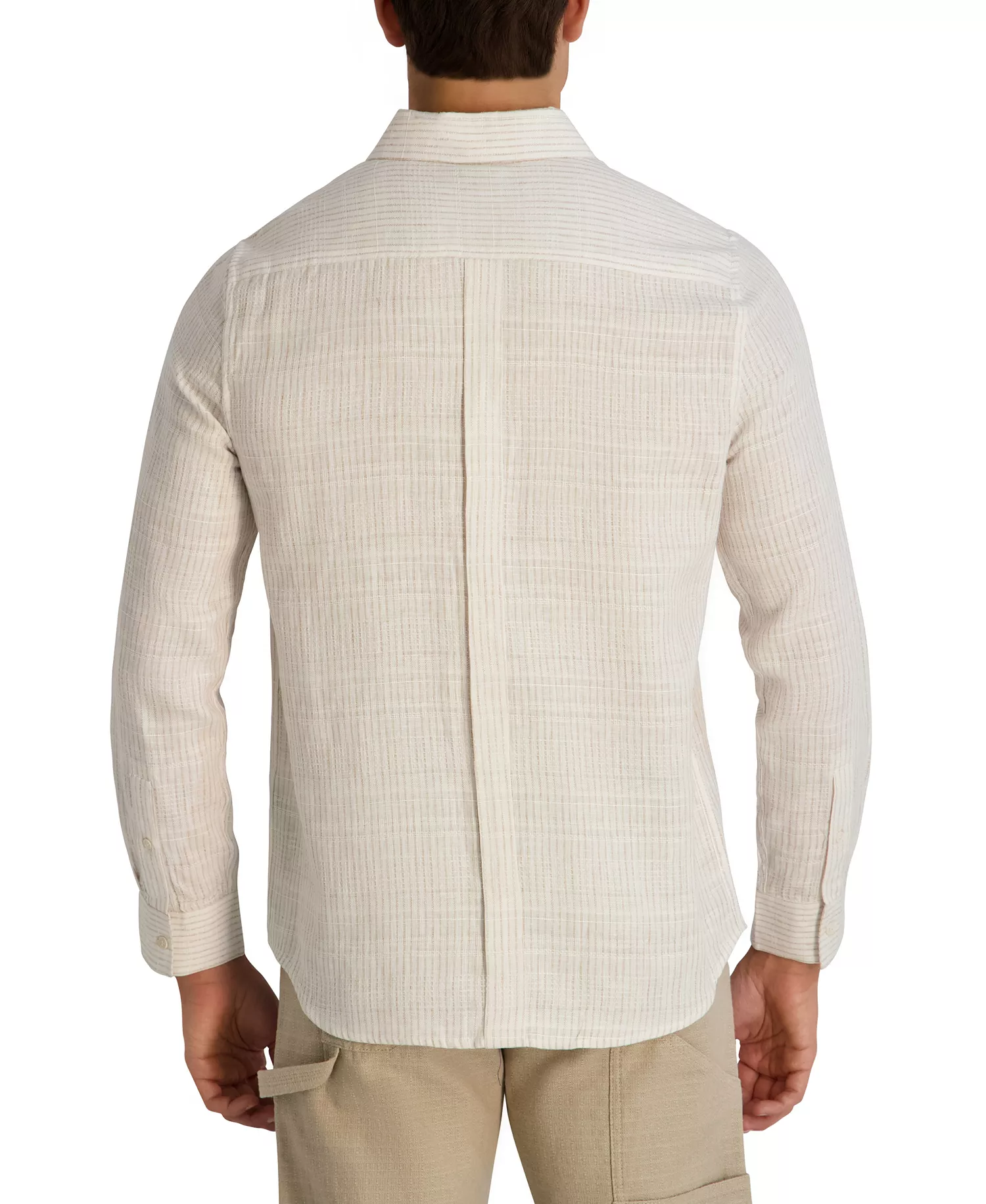 Men's Long-Sleeve Regular-Fit Woven Shirt - Natural - 2XL