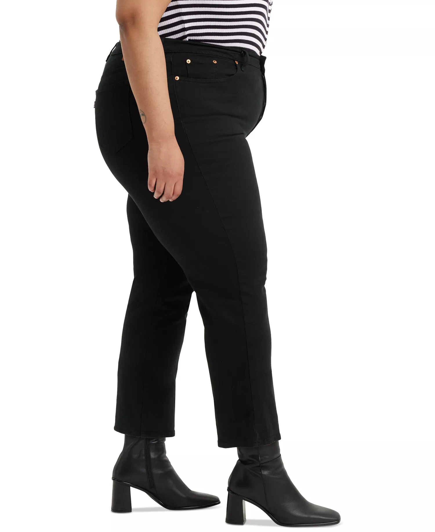 Plus Size Wedgie High-Rise Straight-Leg Jeans  - Black Sprout - 14W