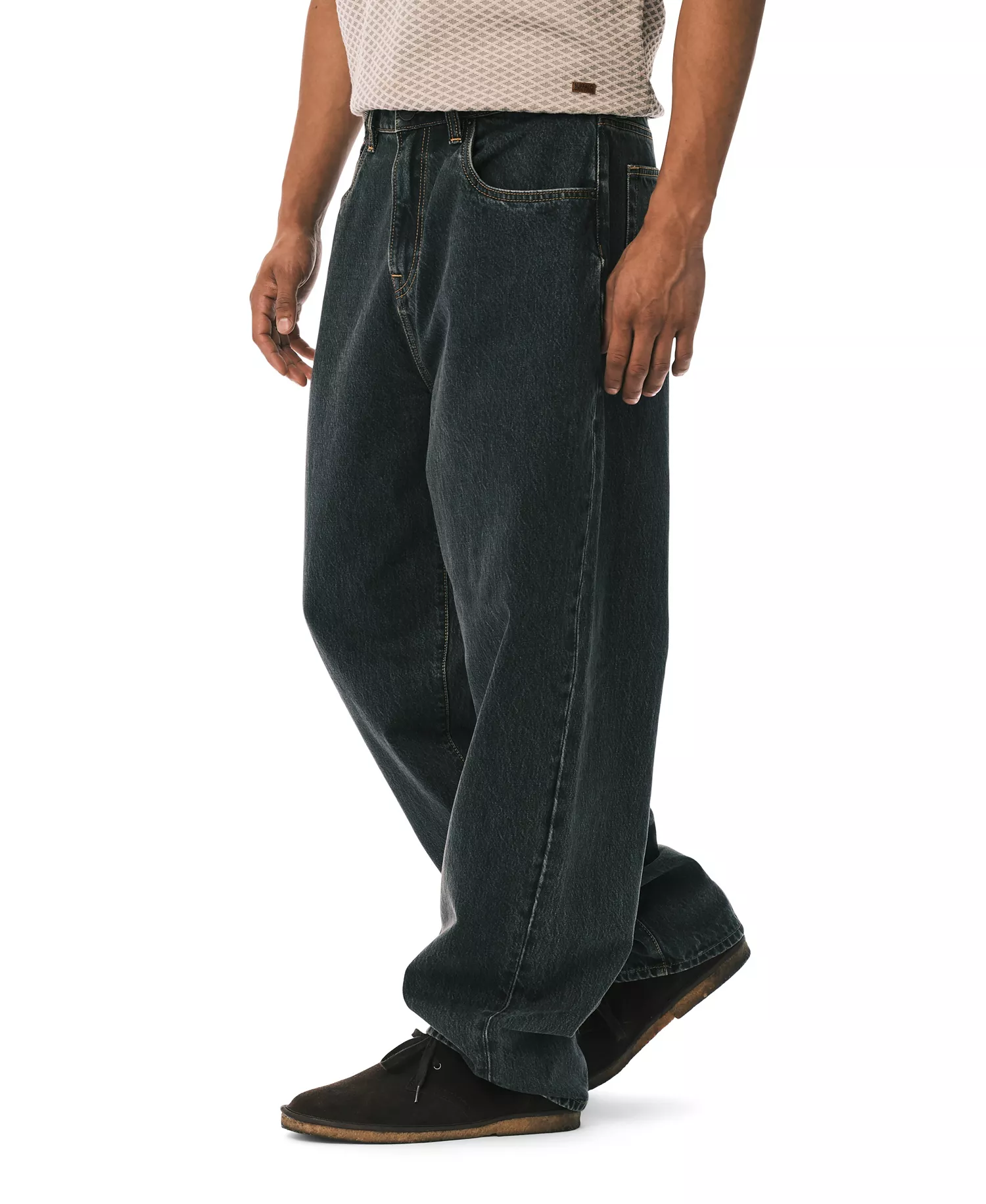 Men's Baggy-Fit Wide-Leg Jeans - Black - 29x30