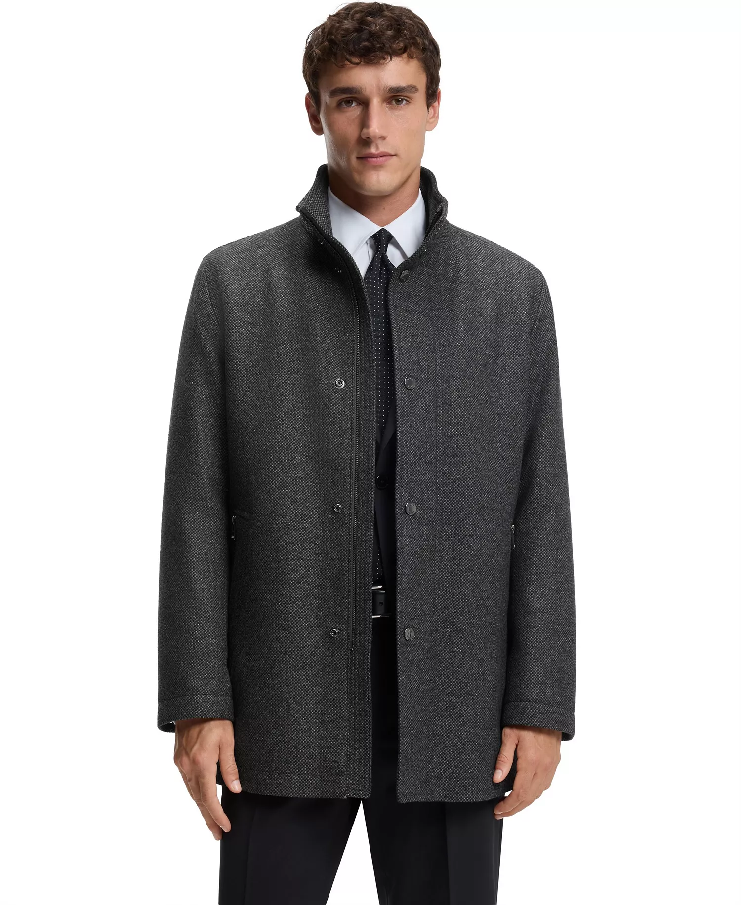 Men's Relaxed-Fit Wool-Blend Coat - Open Gray - 38R