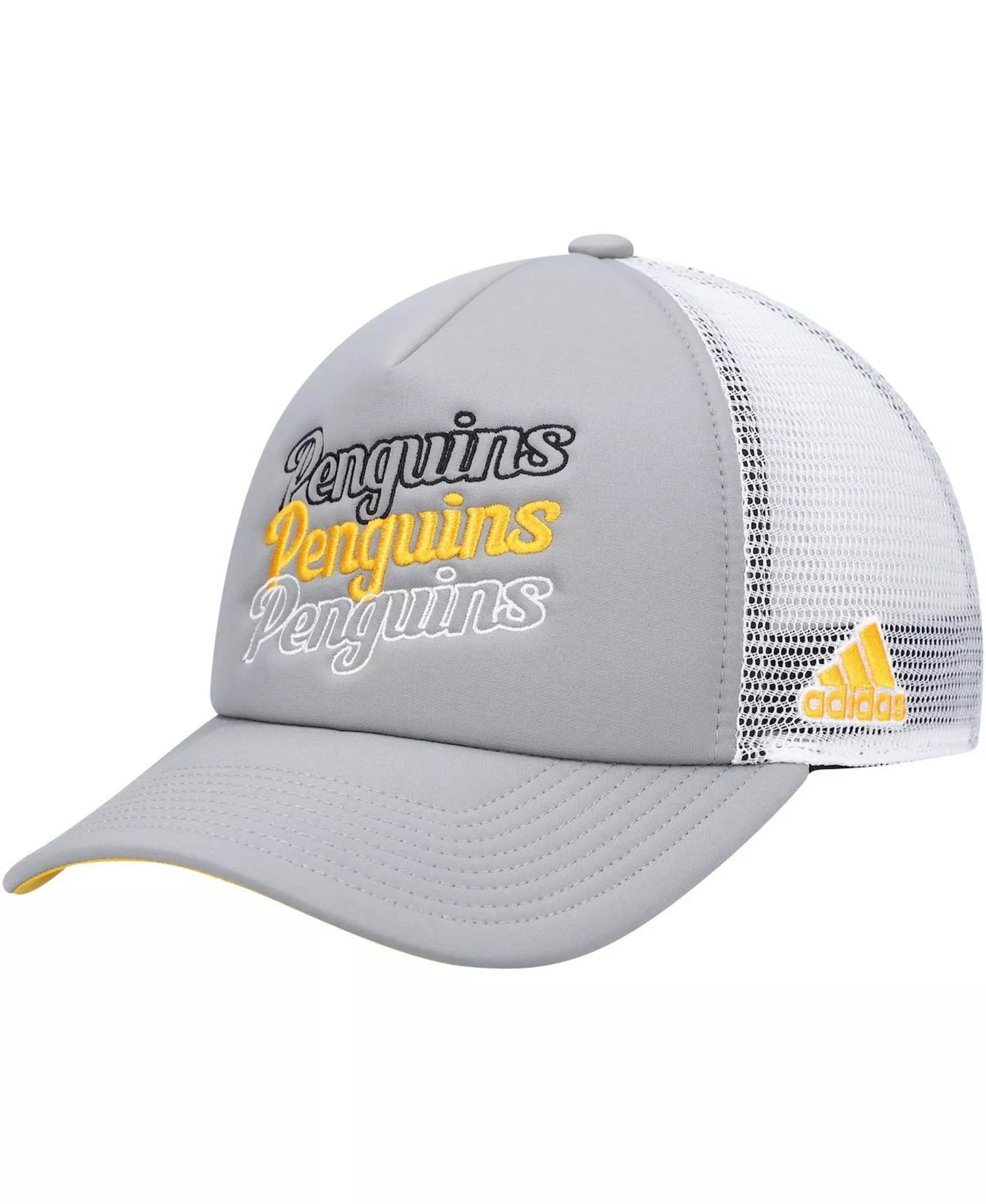 Women's Gray, White Pittsburgh Penguins Foam Trucker Snapback Hat - Gray, White - One Size Fits All