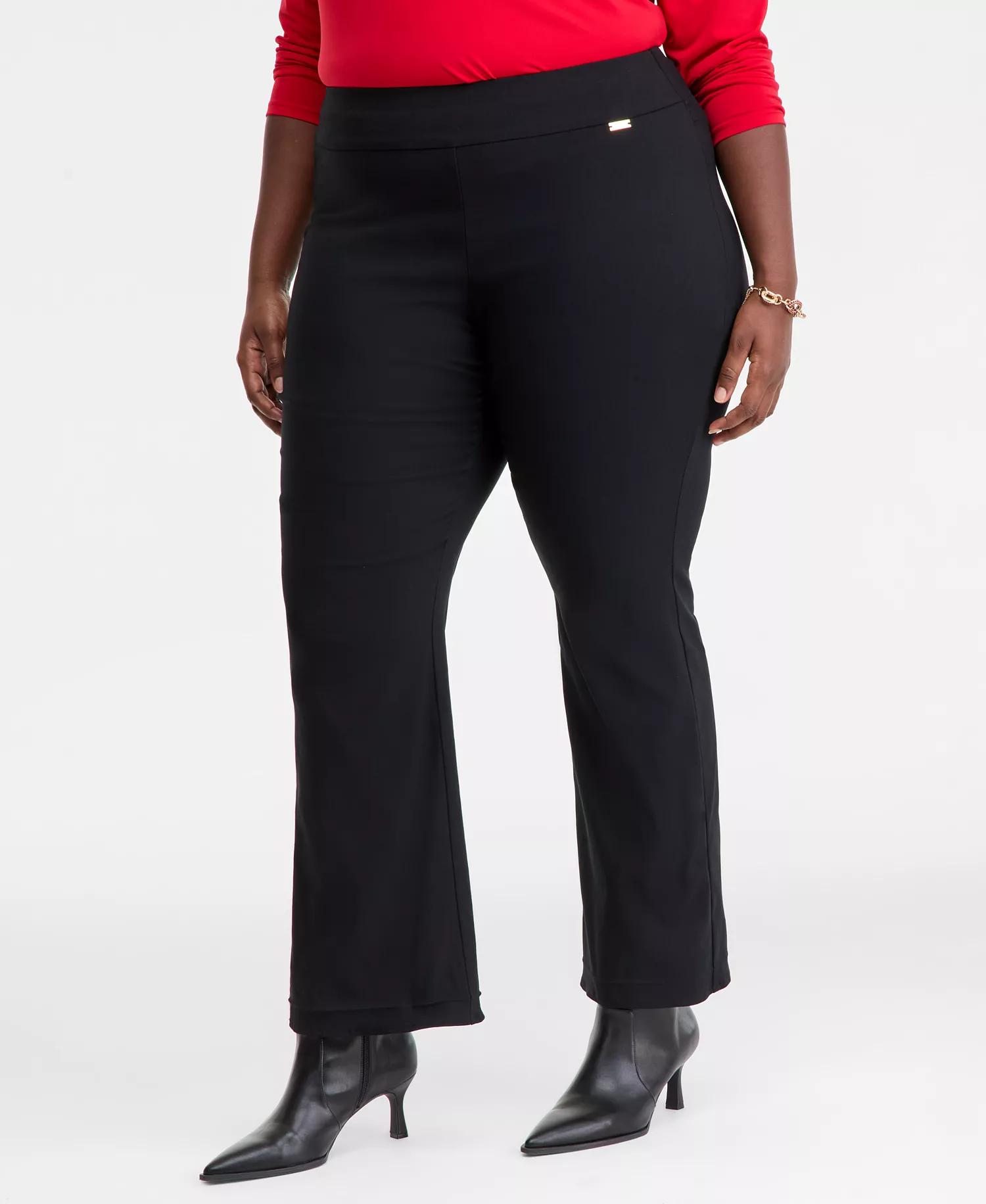 Plus Size Mid-Rise Bootcut Pants, Macy's Exclusive  - Deep Black - 16W
