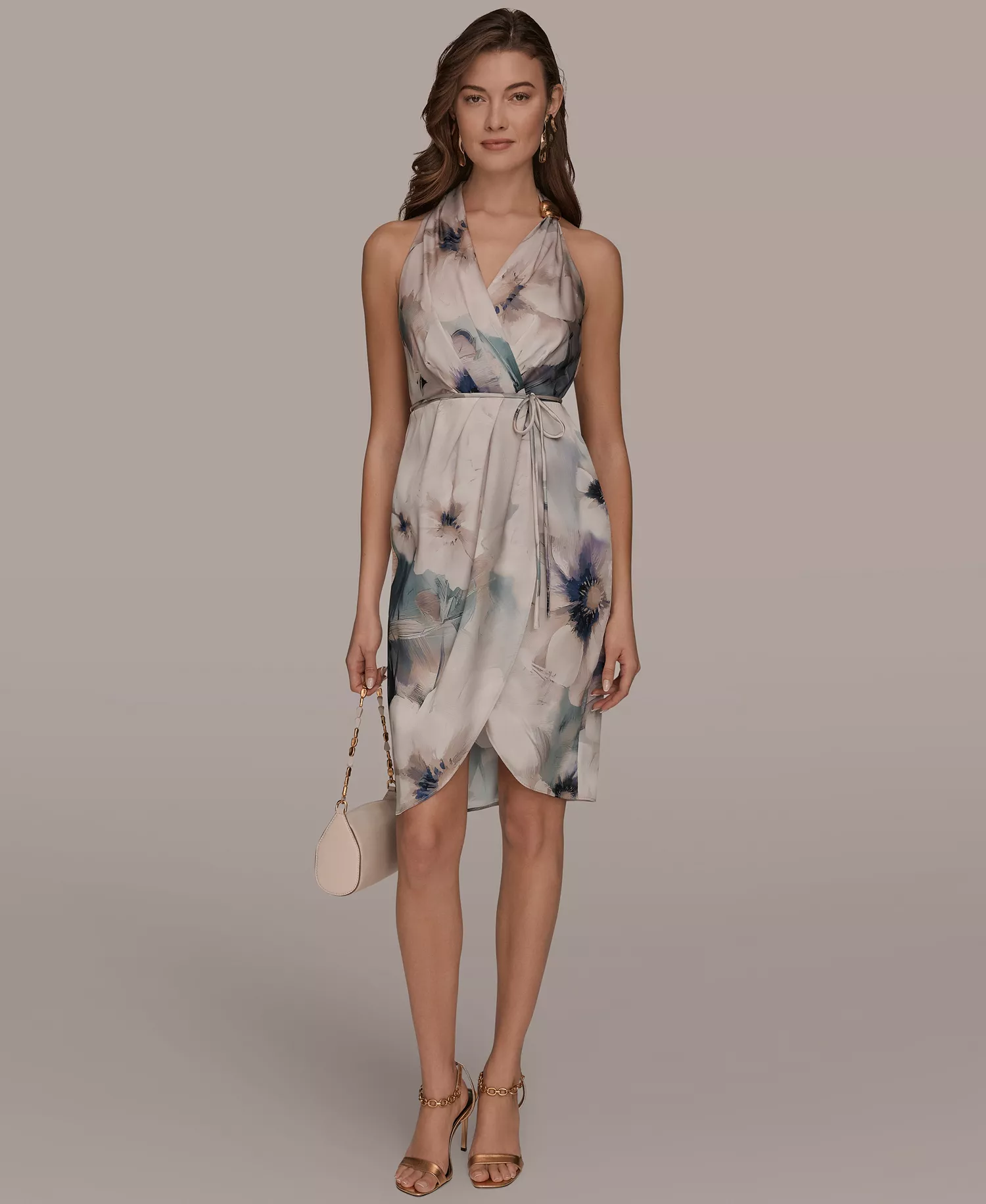 Women's Sleeveless Floral V-Neck Sheath Dress - Laurel Multi - 10