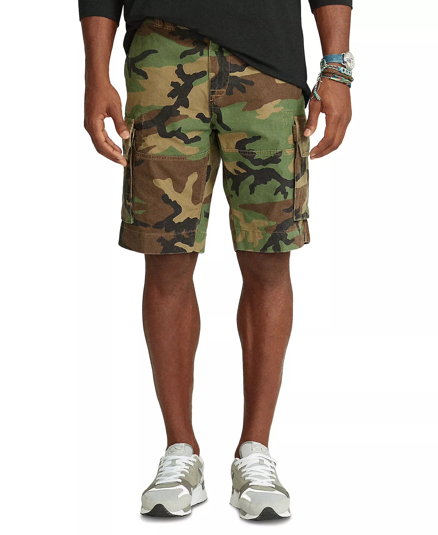 Men's Big & Tall Relaxed Fit 10" Camouflage Cotton Cargo Shorts - Surplus Camo - 38T