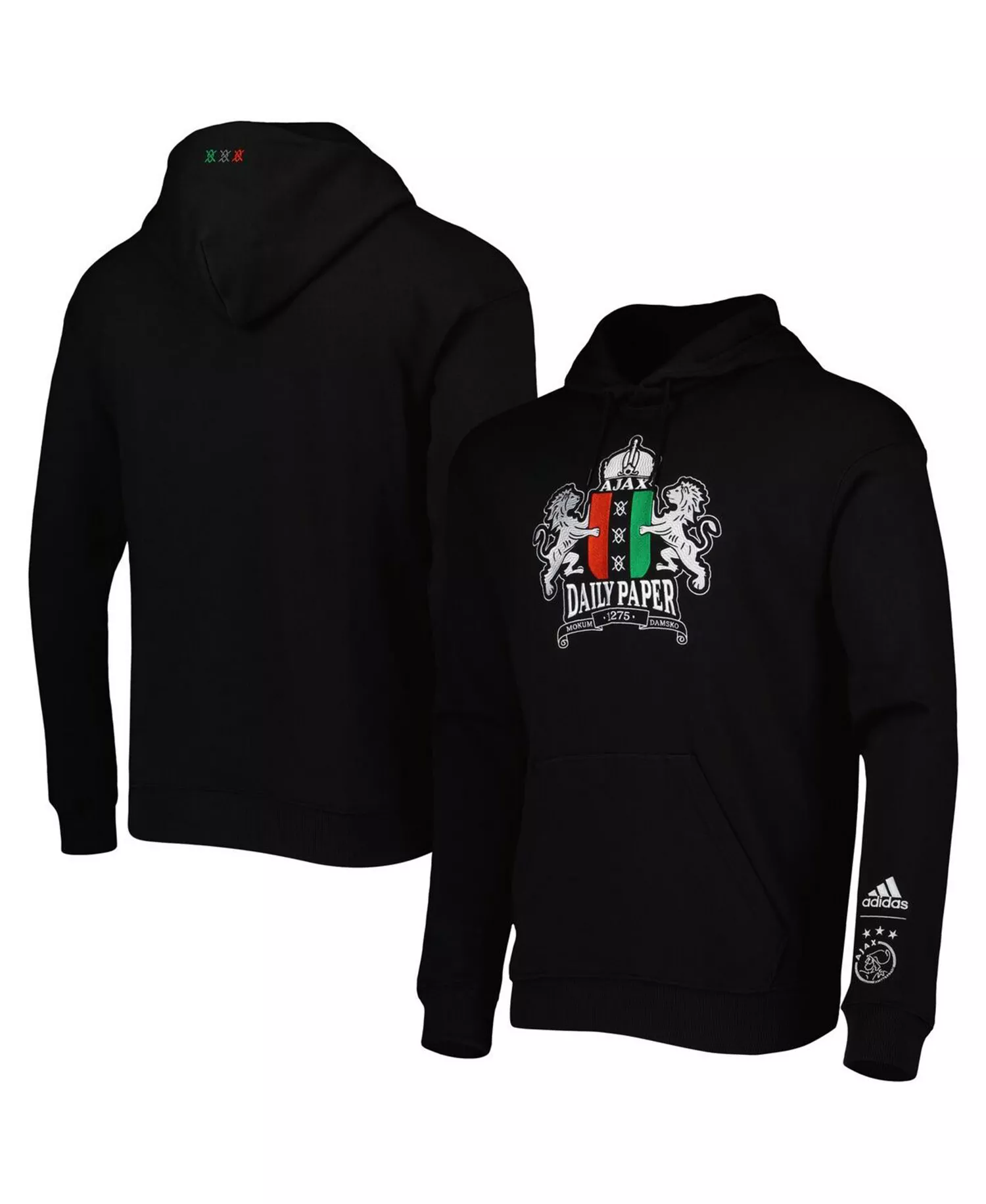 Men's Black Ajax Daily Paper Pullover Hoodie - Black - 2XL