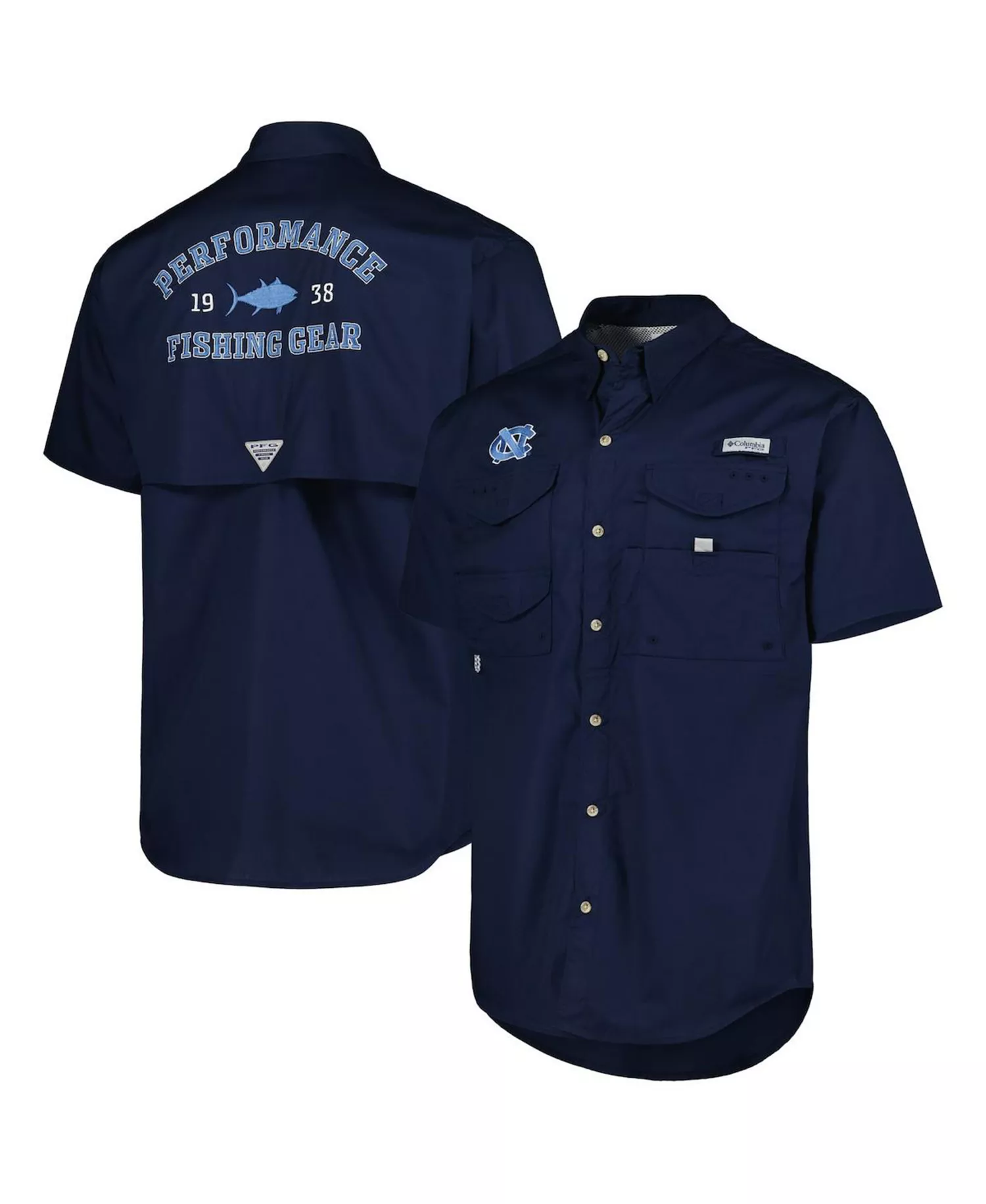 Men's Navy North Carolina Tar Heels Bonehead Button-Up Shirt - Navy - 2XL