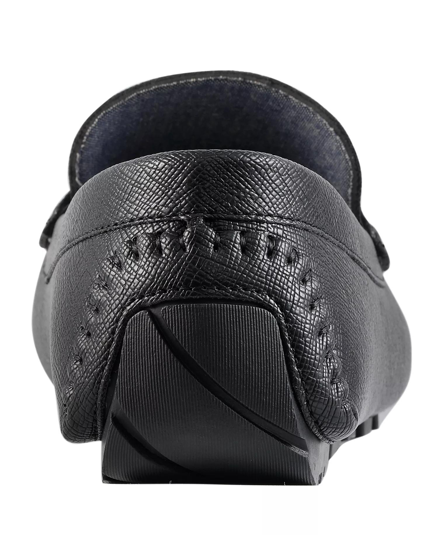 Men's Attle Moc Toe Driving Loafers - Black saffiano texture - 10.5M