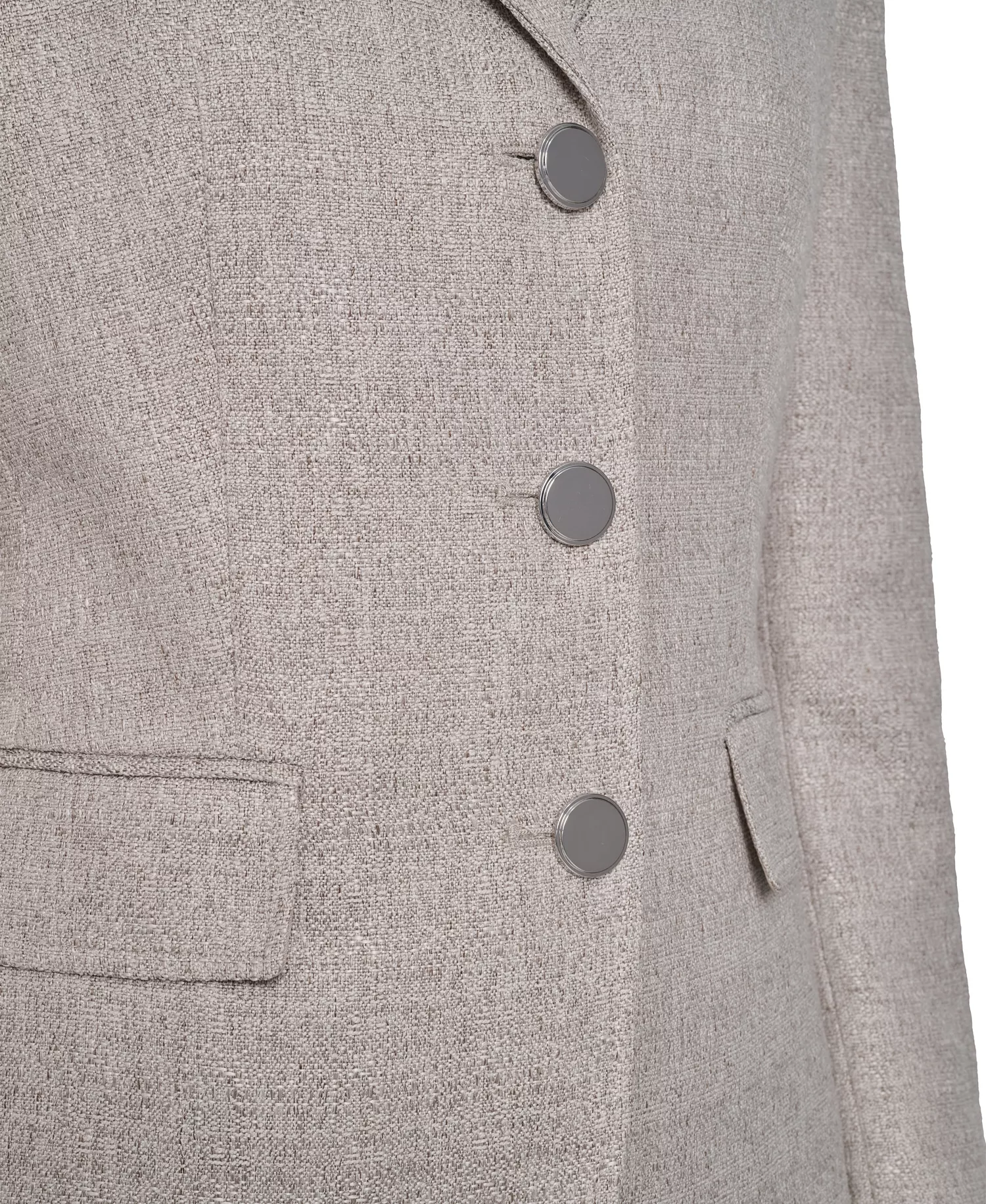 Women's Novelty 3-Button Jacket, Zip-Front Novelty Vest, and Novelty Wide-Leg Pants - Latte Multi - 10