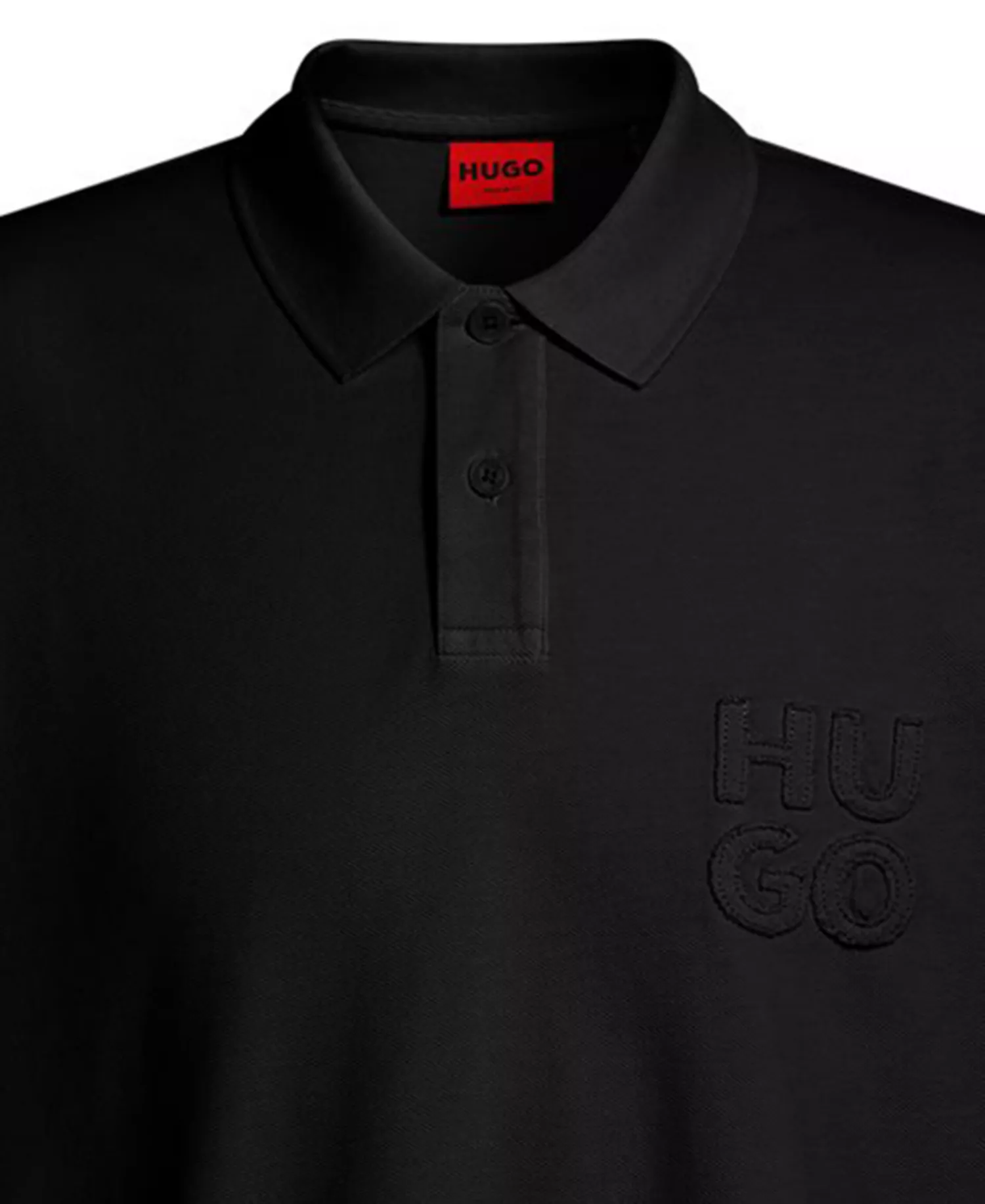 Men's Distressed Logo Polo Shirt - Black - L