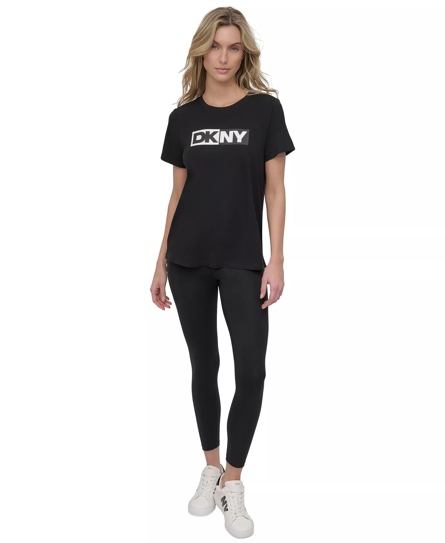 Women's Colorblocked-Logo Crewneck T-Shirt - Black - L