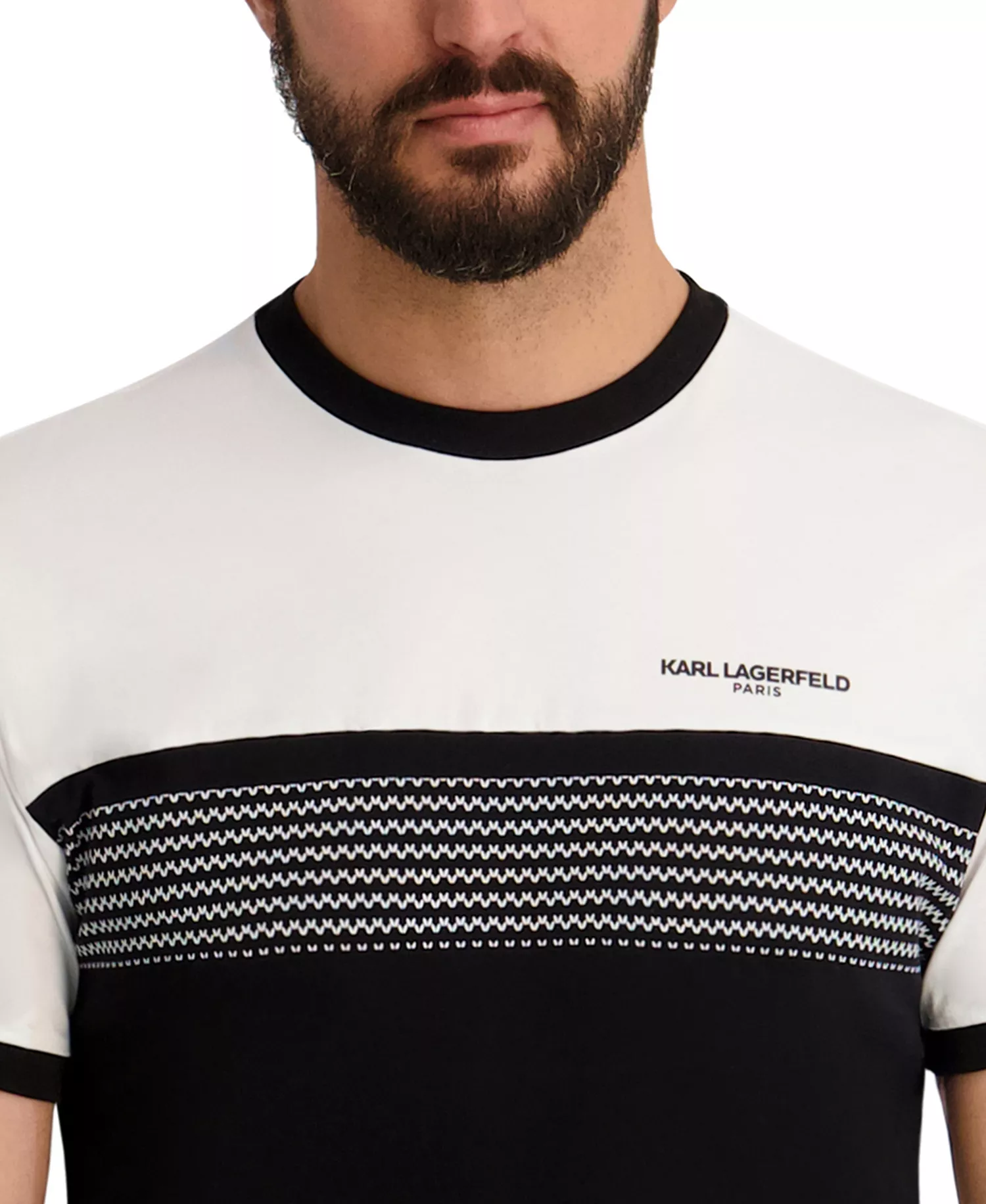 Men's Color Block T-Shirt - Black/White - 2XL