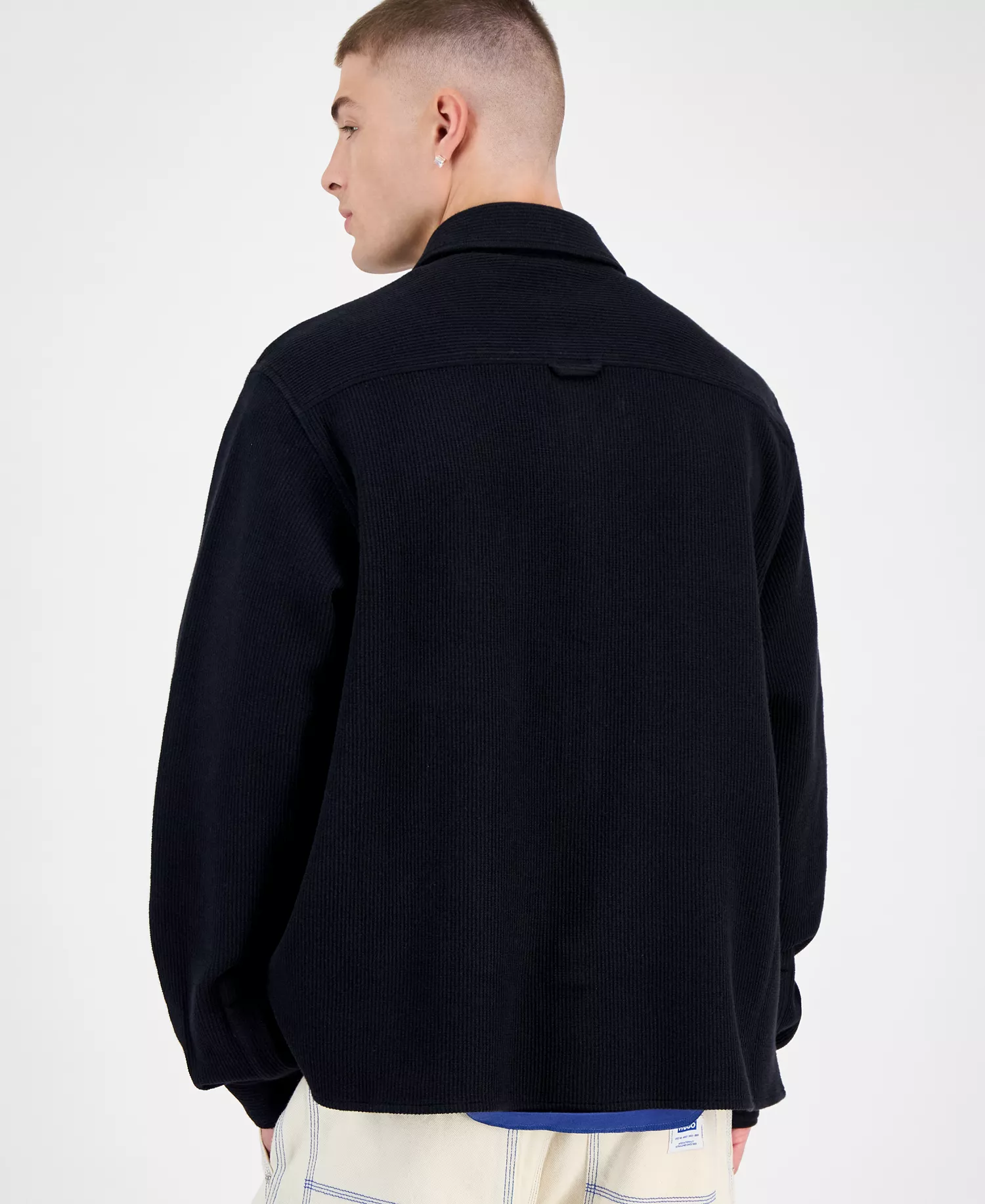 Ekynone Oversized Long Sleeve Corduroy Button-Front Shirt-Jacket - black - 2XL