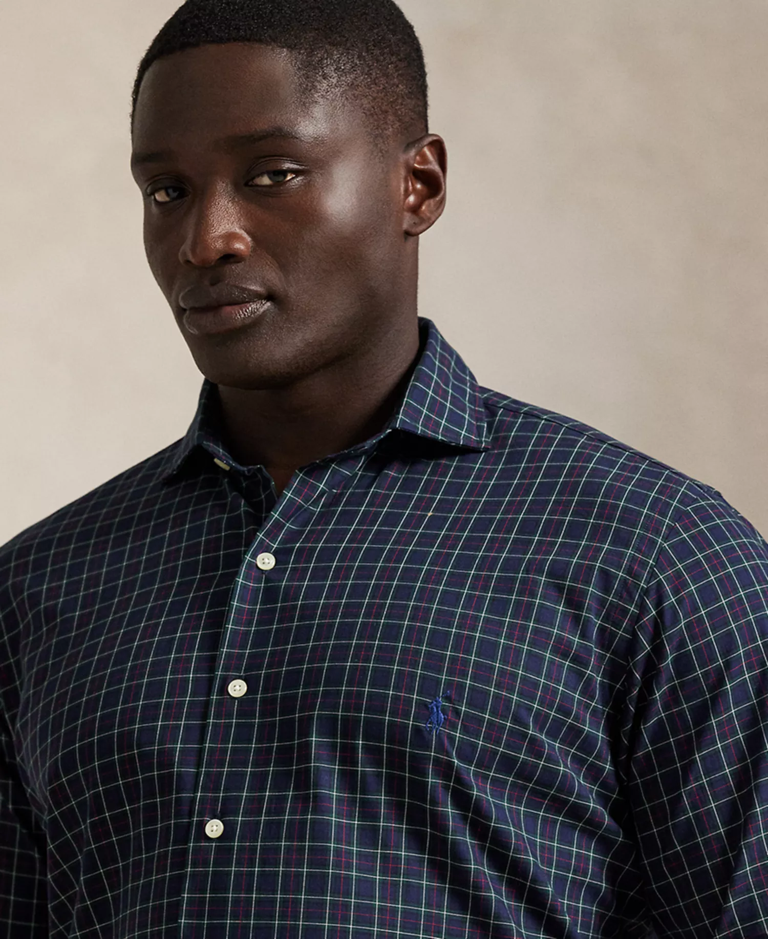 Men's B&T Long Sleeve Brushed Twill Shirt - Navy Forest - 2LT