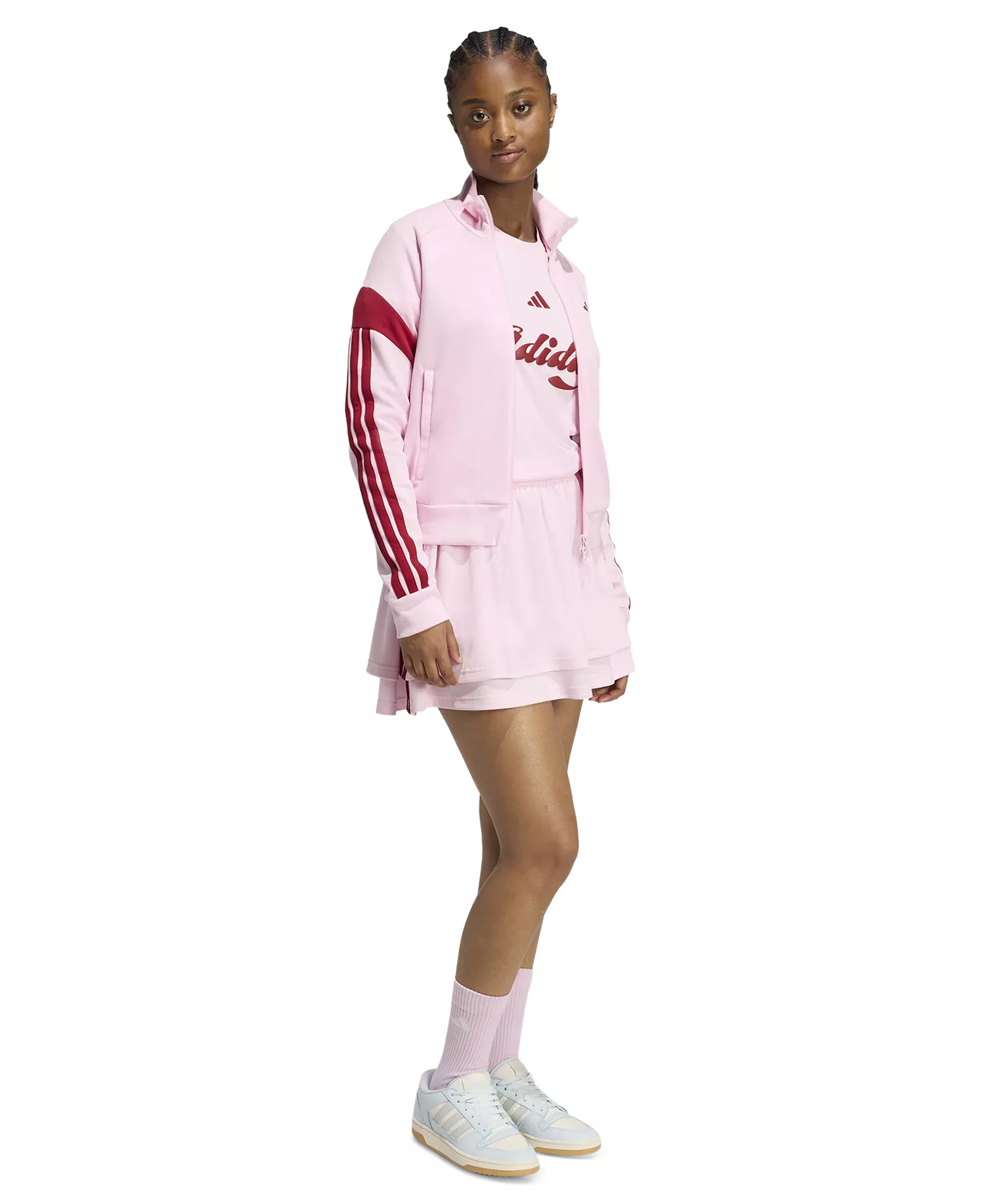 Women's High-Neck Sportswear Jacket - Clear Pink/active Maroon - 2XL